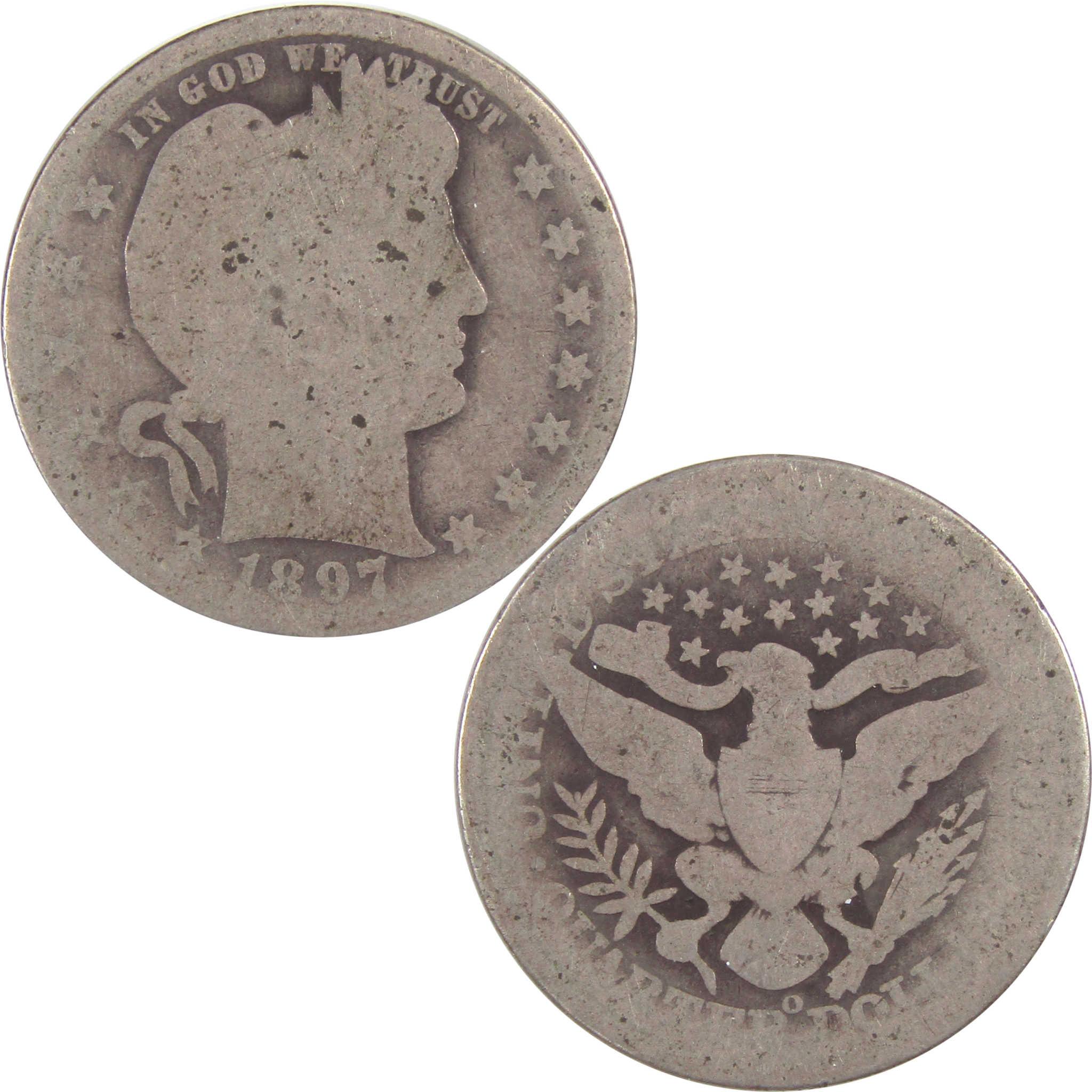 1897 O Barber Quarter AG About Good Silver 25c Coin SKU:I18128