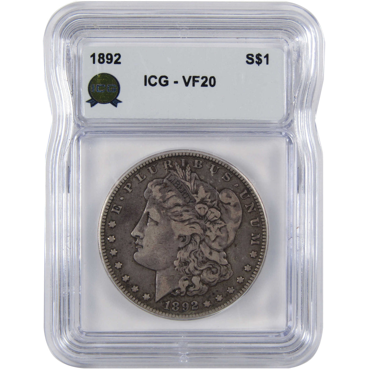 1892 Morgan Silver Dollar VF 20 ICG $1 Coin Collectible SKU:I29070