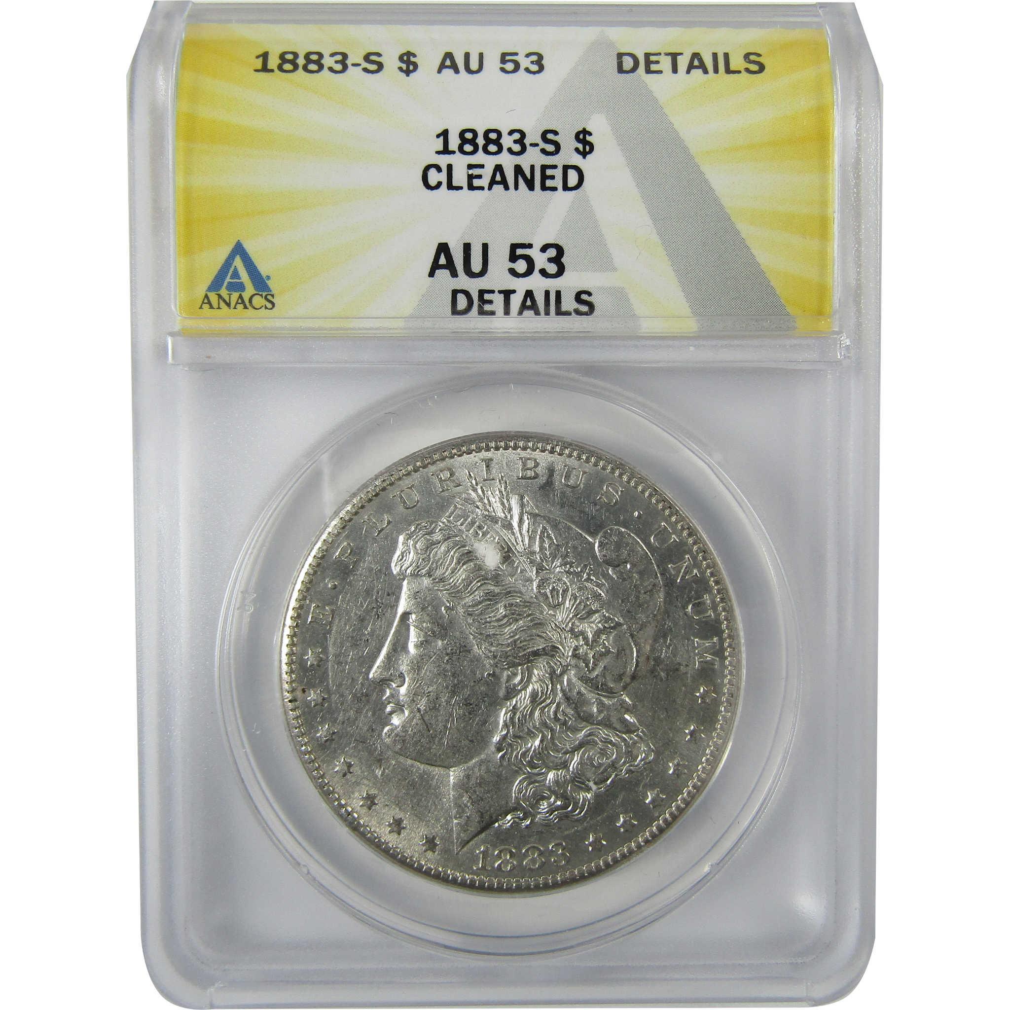 1883 S Morgan Silver Dollar AU 53 Details ANACS $1 Coin SKU:CP596 - Morgan coin - Morgan silver dollar - Morgan silver dollar for sale - Profile Coins & Collectibles