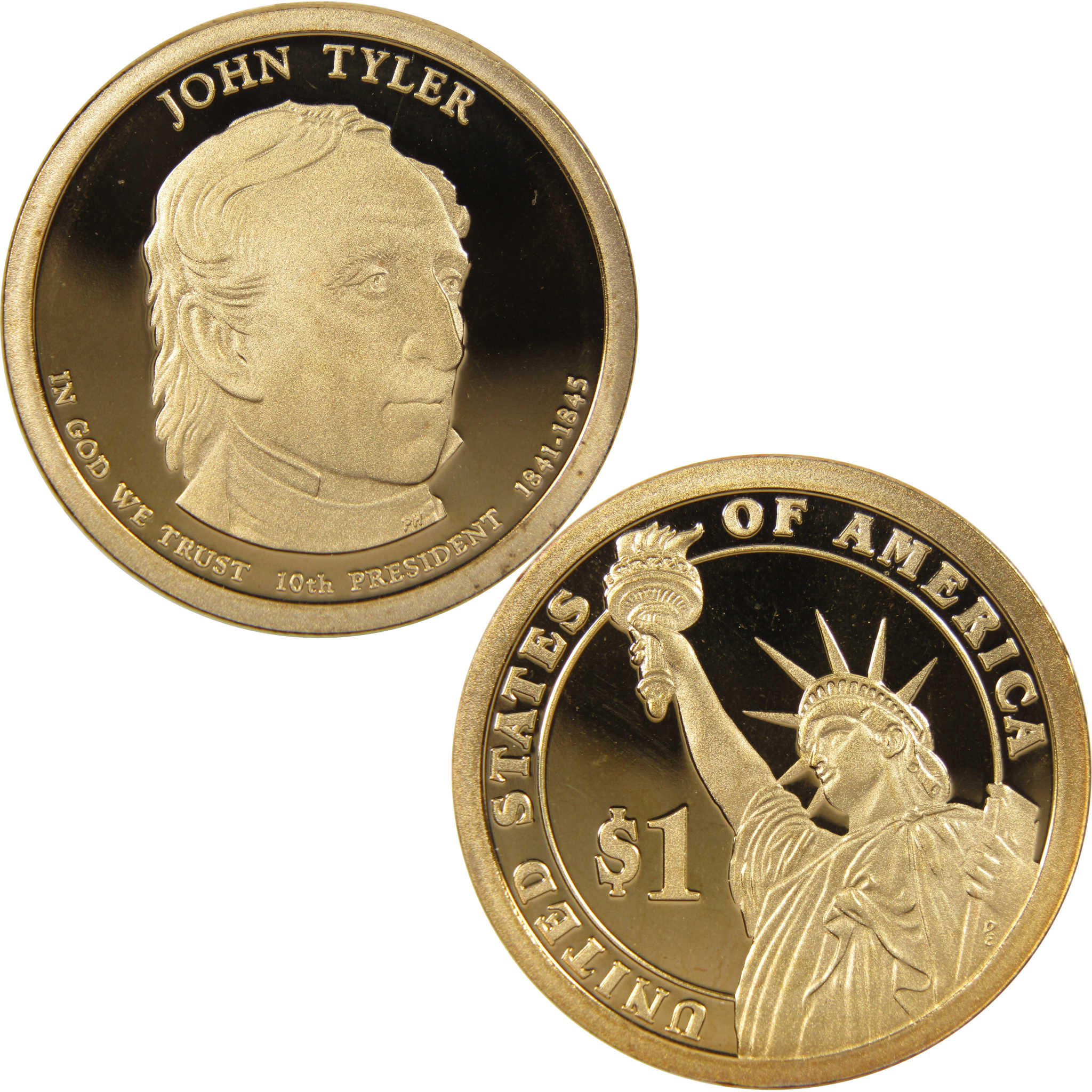 2009 S John Tyler Presidential Dollar Choice Proof $1 Coin