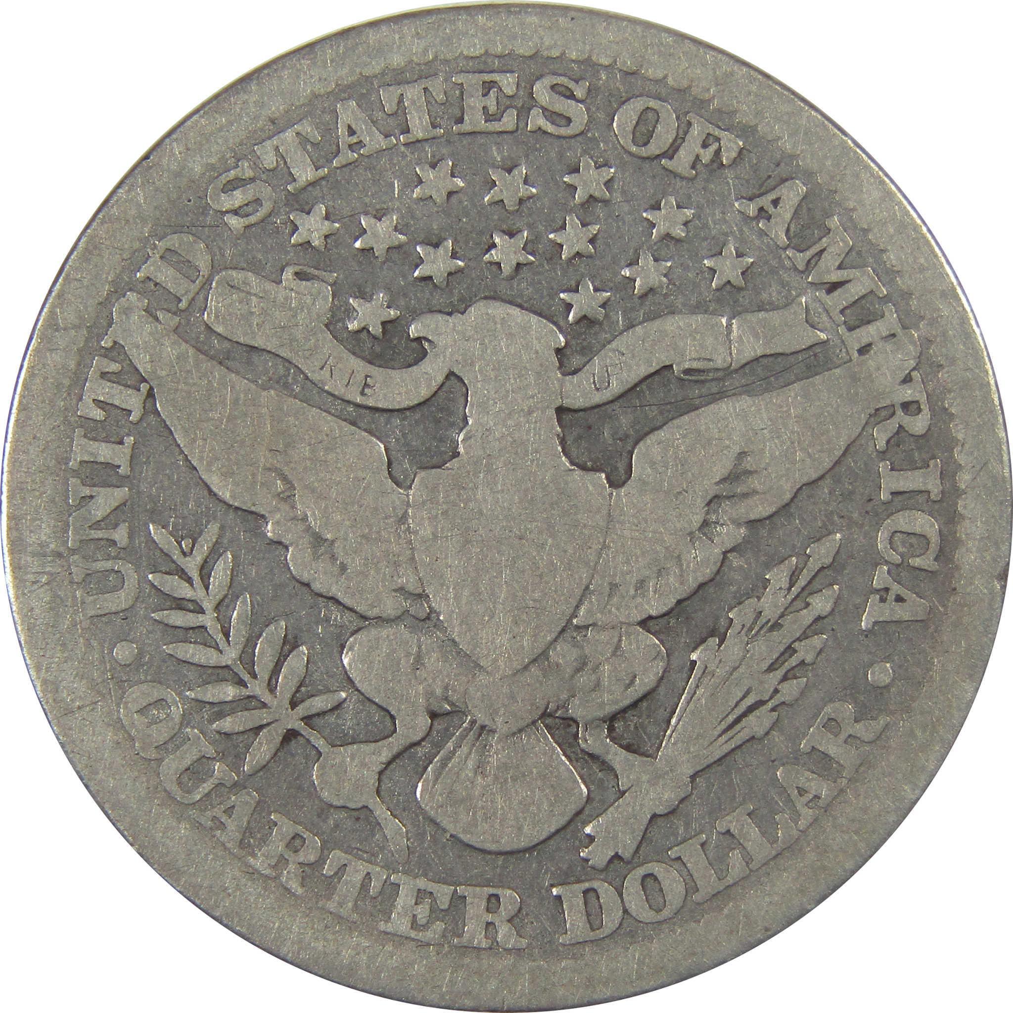 1913 Barber Silver Quarter G Good 25c Coin SKU:I24587