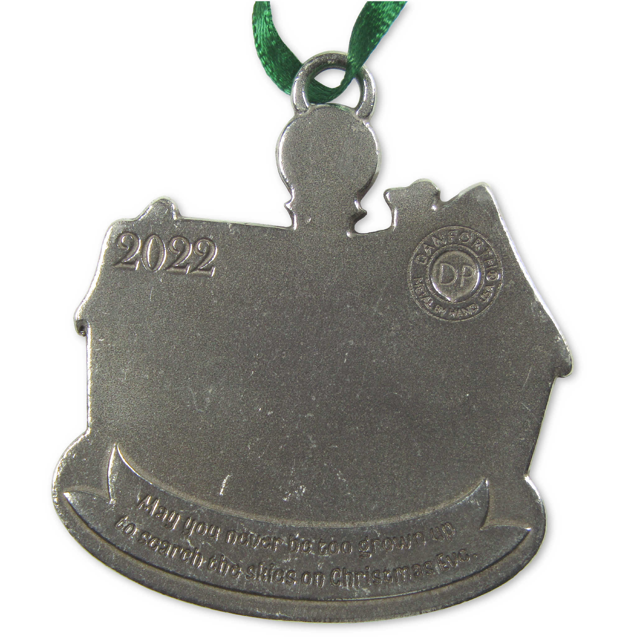 Santa's Workshop 2022 Pewter Christmas Tree Ornament with Box