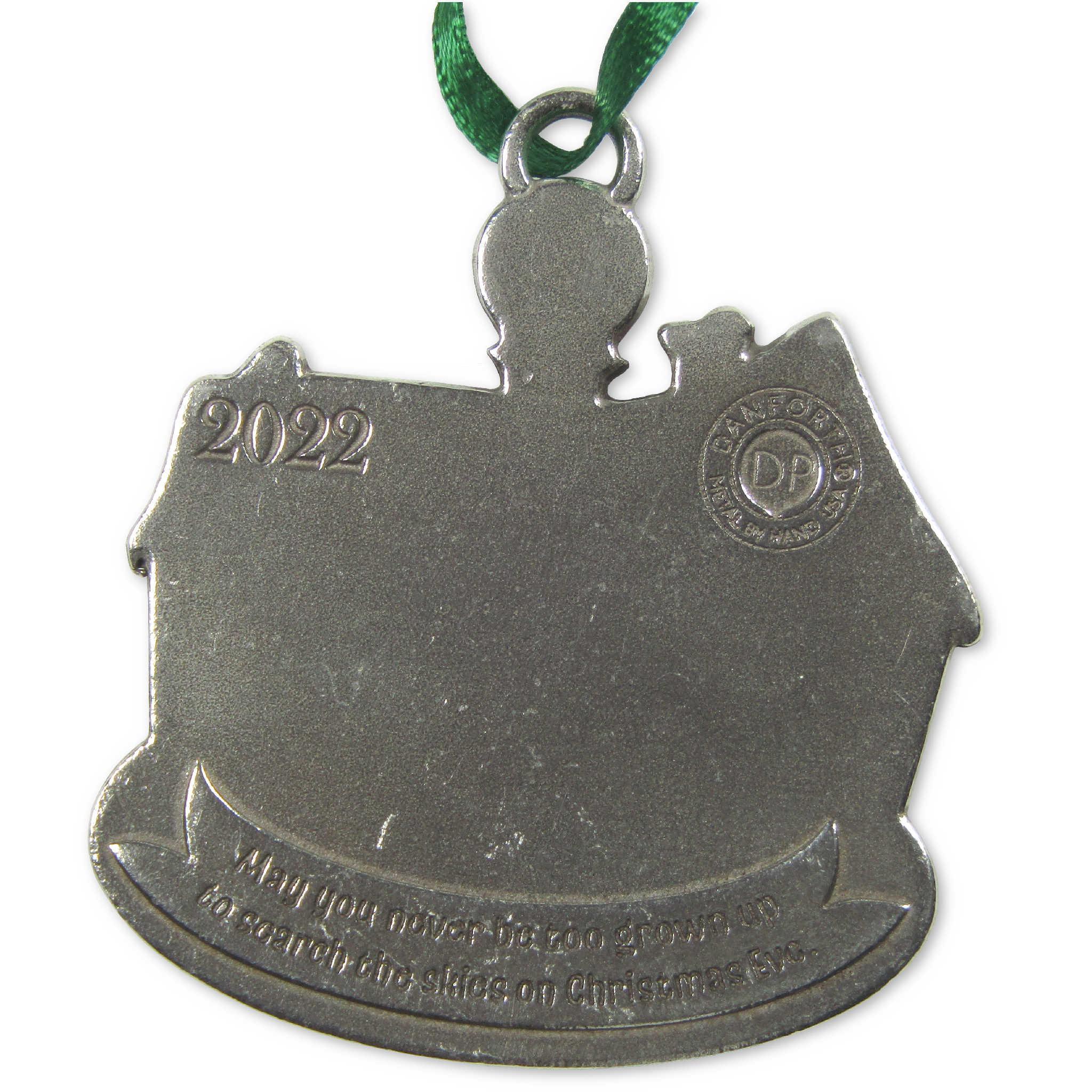 Santa's Workshop 2022 Pewter Christmas Tree Ornament with Box
