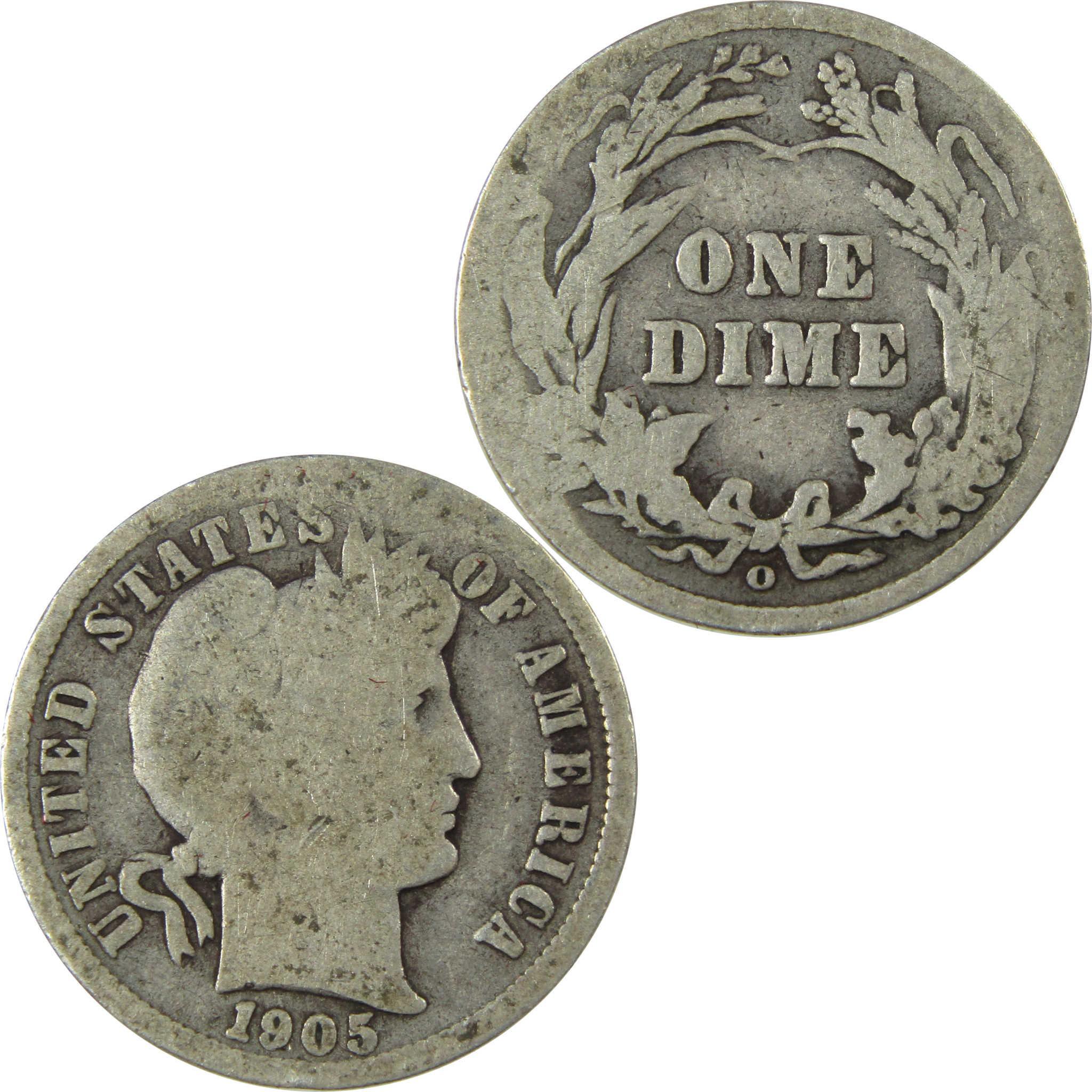 1905 O Micro O Barber Silver Dime AG About Good 10c Coin SKU:I26627