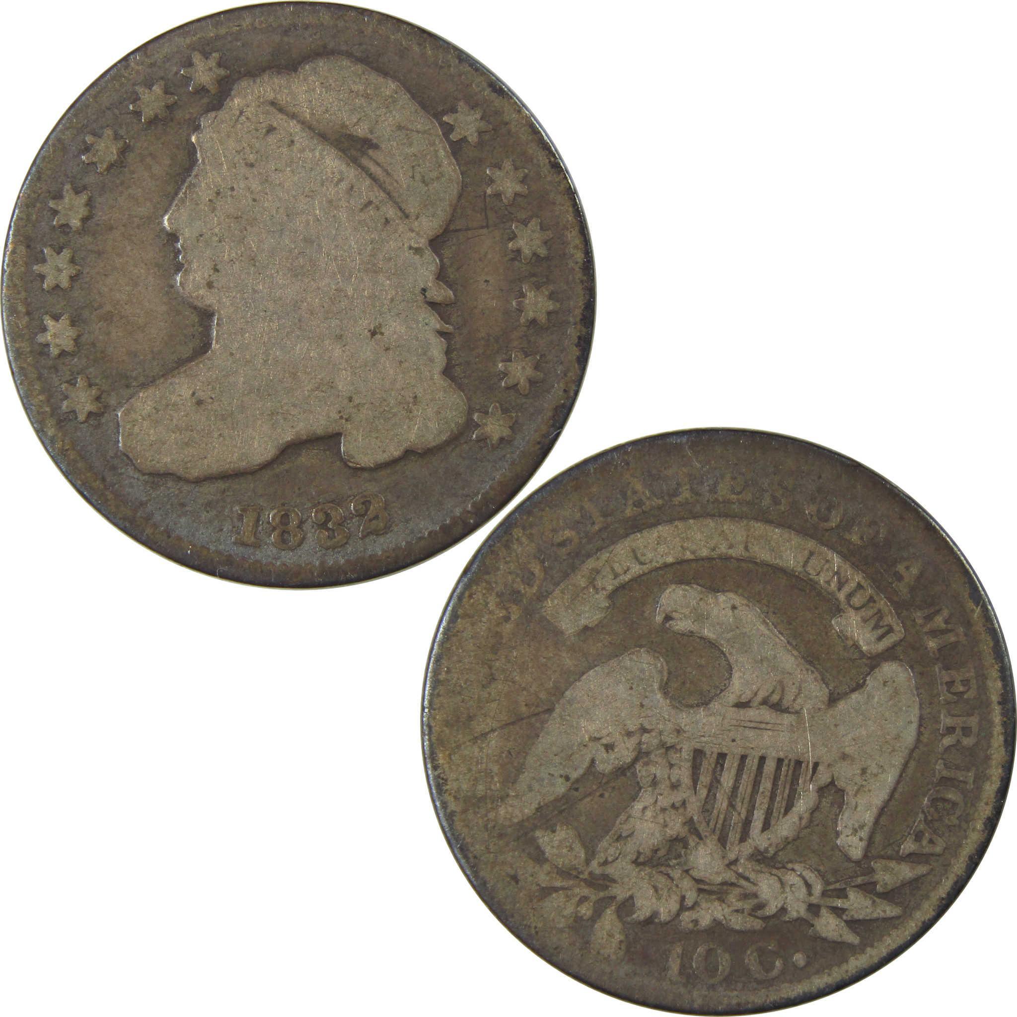 1832 Capped Bust Silver Dime G Good 10c Coin SKU:I23985