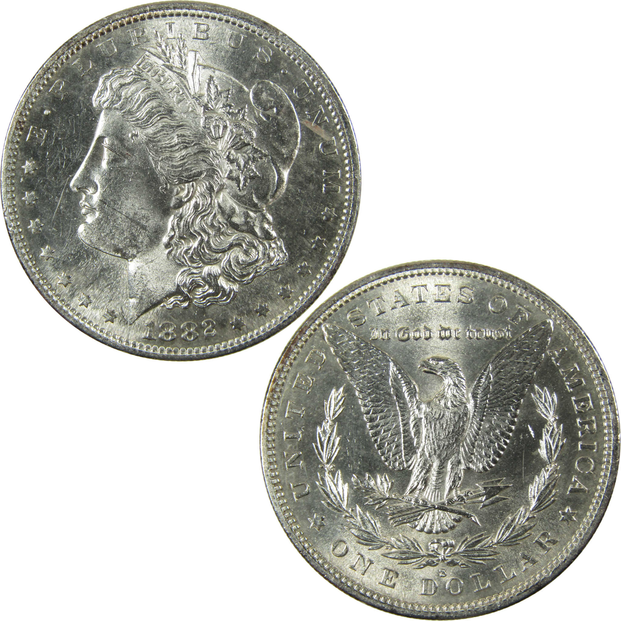 1882 S Morgan Silver Dollar Uncirculated Mint State $1 Coin SKU:I27072