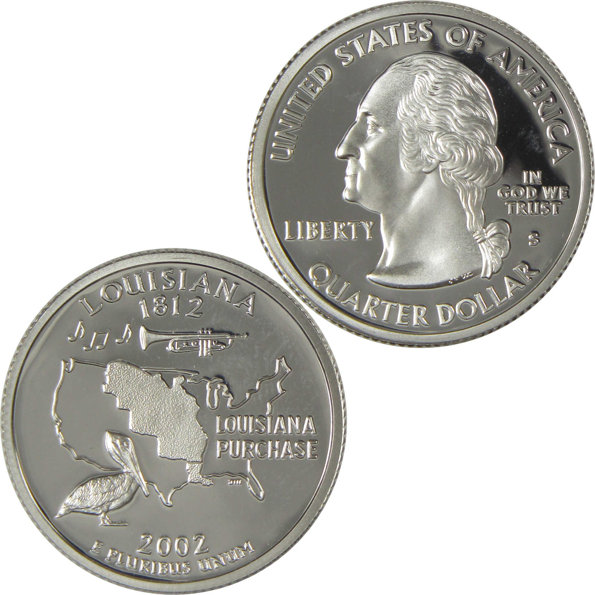 2002 S Louisiana State Quarter Choice Proof Silver 25c Coin