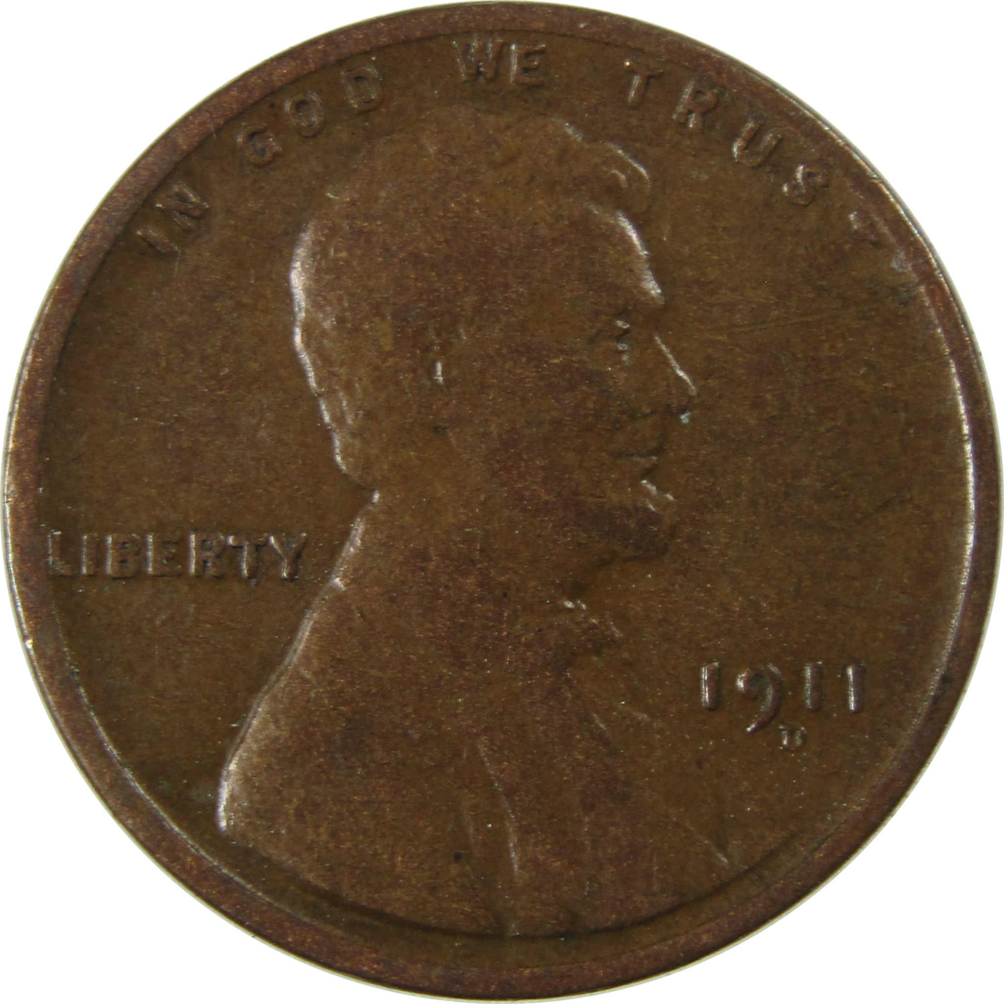 1911 D Lincoln Wheat Cent F Fine Penny 1c Coin SKU:I26230