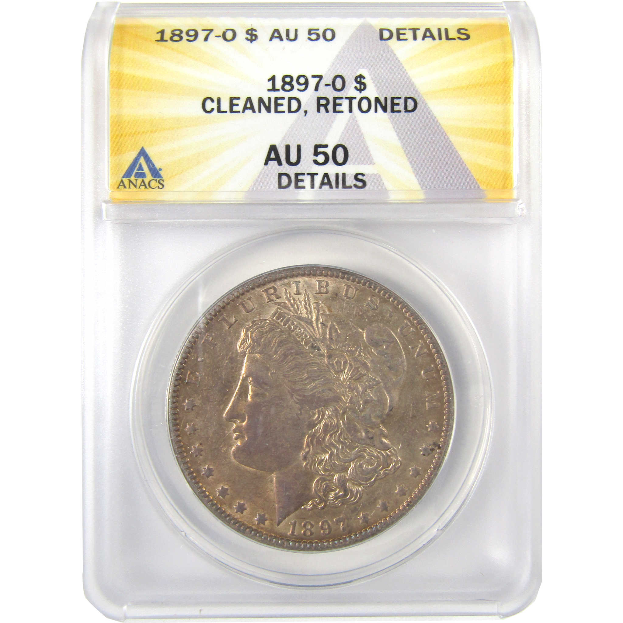 1897 O Morgan Dollar AU 50 Details ANACS Silver $1 Coin SKU:I19220 - Morgan coin - Morgan silver dollar - Morgan silver dollar for sale - Profile Coins & Collectibles