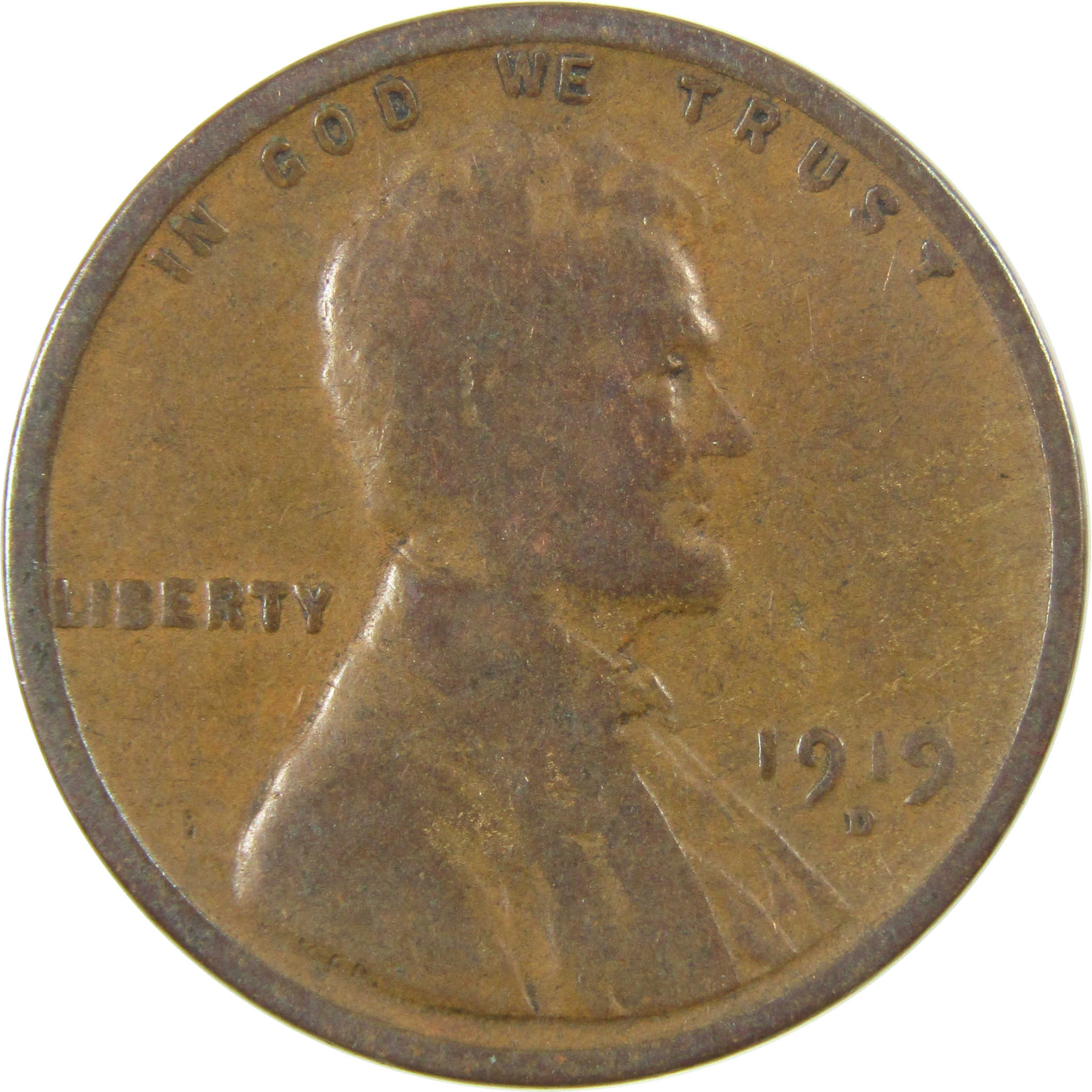 1919 D Lincoln Wheat Cent G Good Penny 1c Coin Collectible SKU:I27180