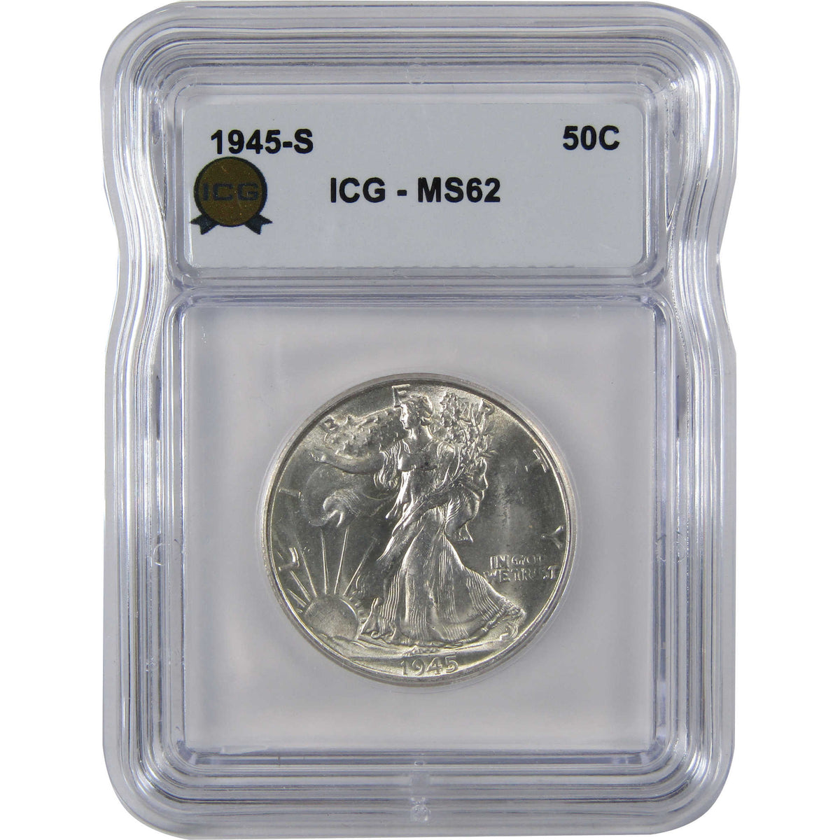 1945 S Liberty Walking Silver Half Dollar MS 62 ICG Coin SKU:I29123