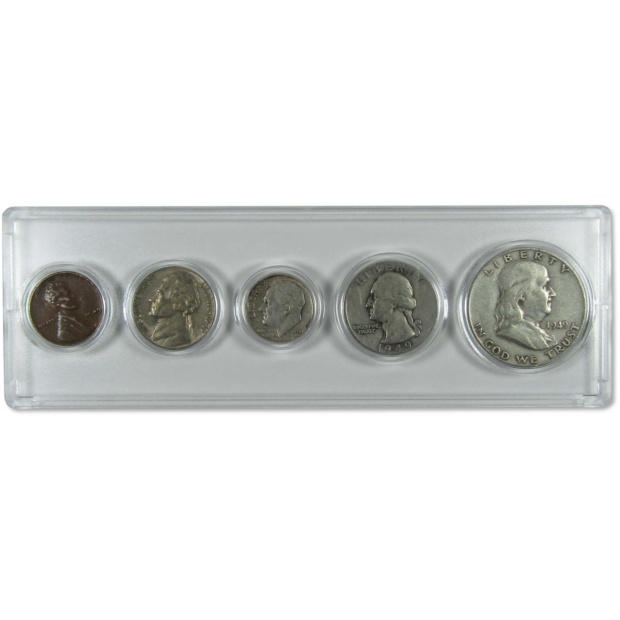 1949 Year Set 5 Coins in Circulated or Better Condition Collectible Gift Set