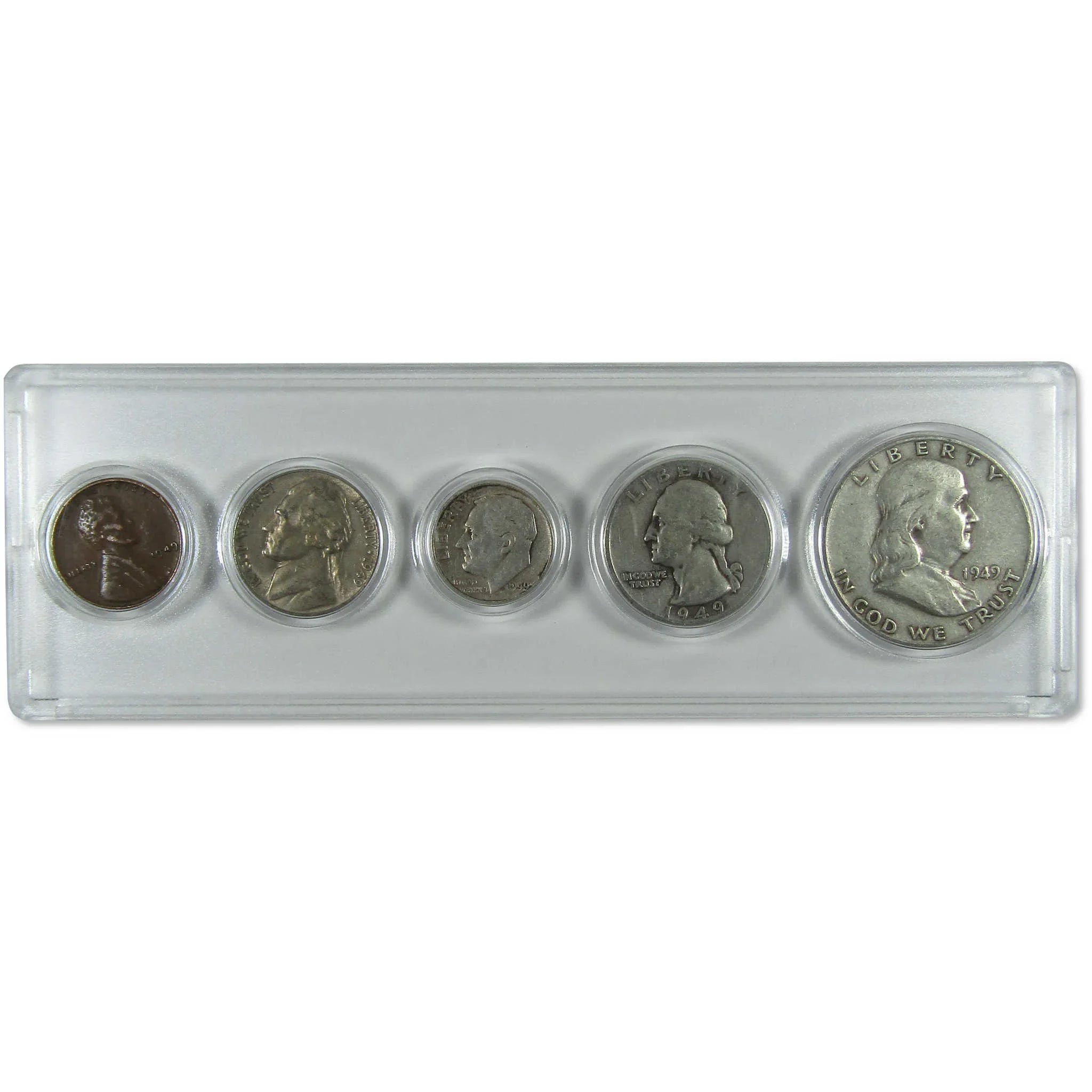 1949 Year Set 5 Coins in Circulated or Better Condition Collectible Gift Set