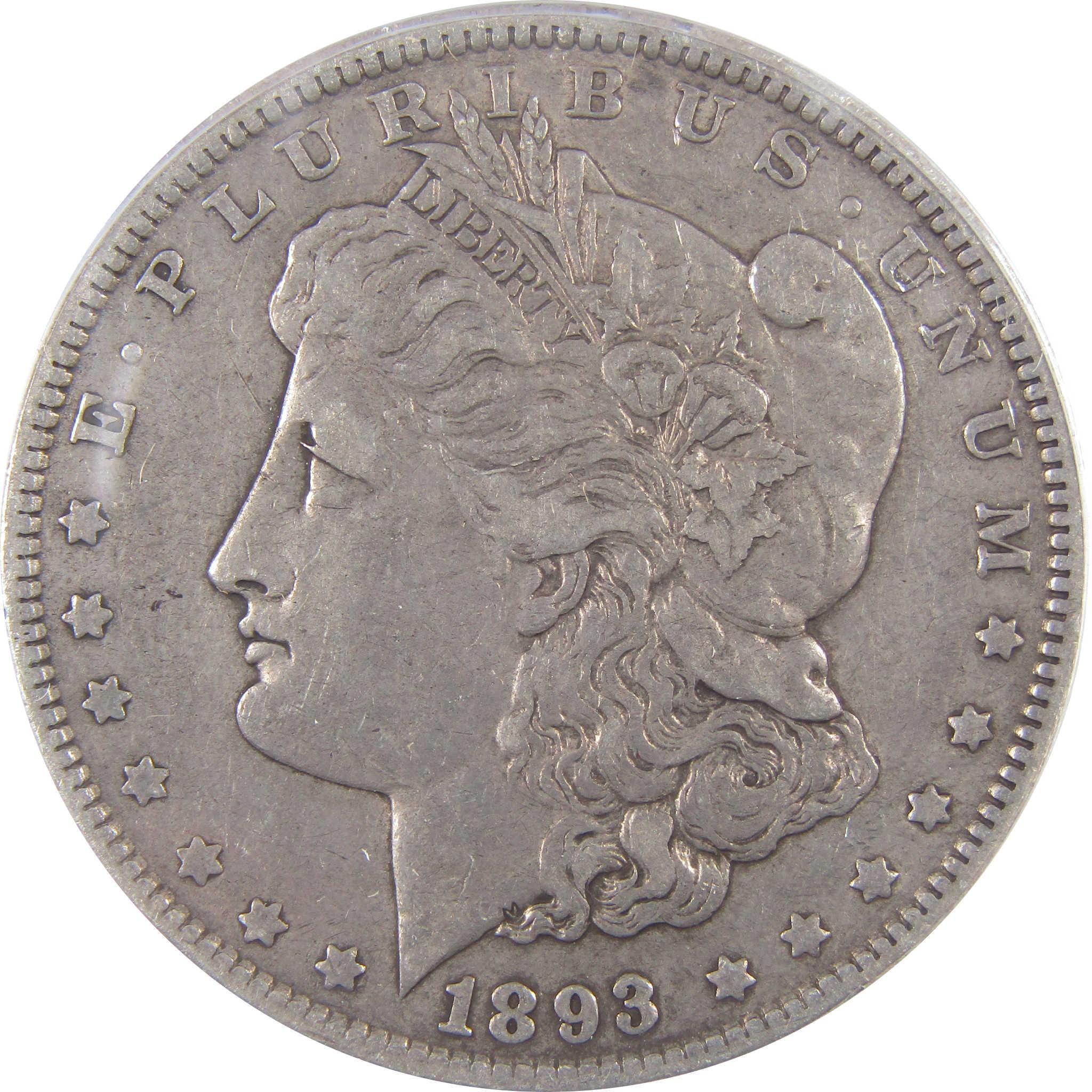 1893 Morgan Dollar EF 40 ANACS Silver $1 Coin SKU:I18649 - Morgan coin - Morgan silver dollar - Morgan silver dollar for sale - Profile Coins & Collectibles