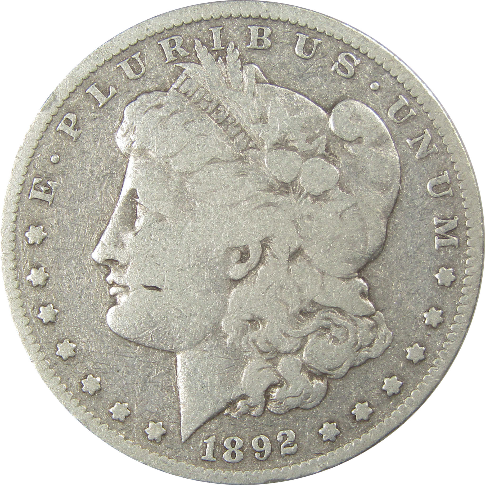 1892 S Morgan Dollar VG Very Good Details Silver $1 Coin SKU:CPC8912 - Morgan coin - Morgan silver dollar - Morgan silver dollar for sale - Profile Coins & Collectibles
