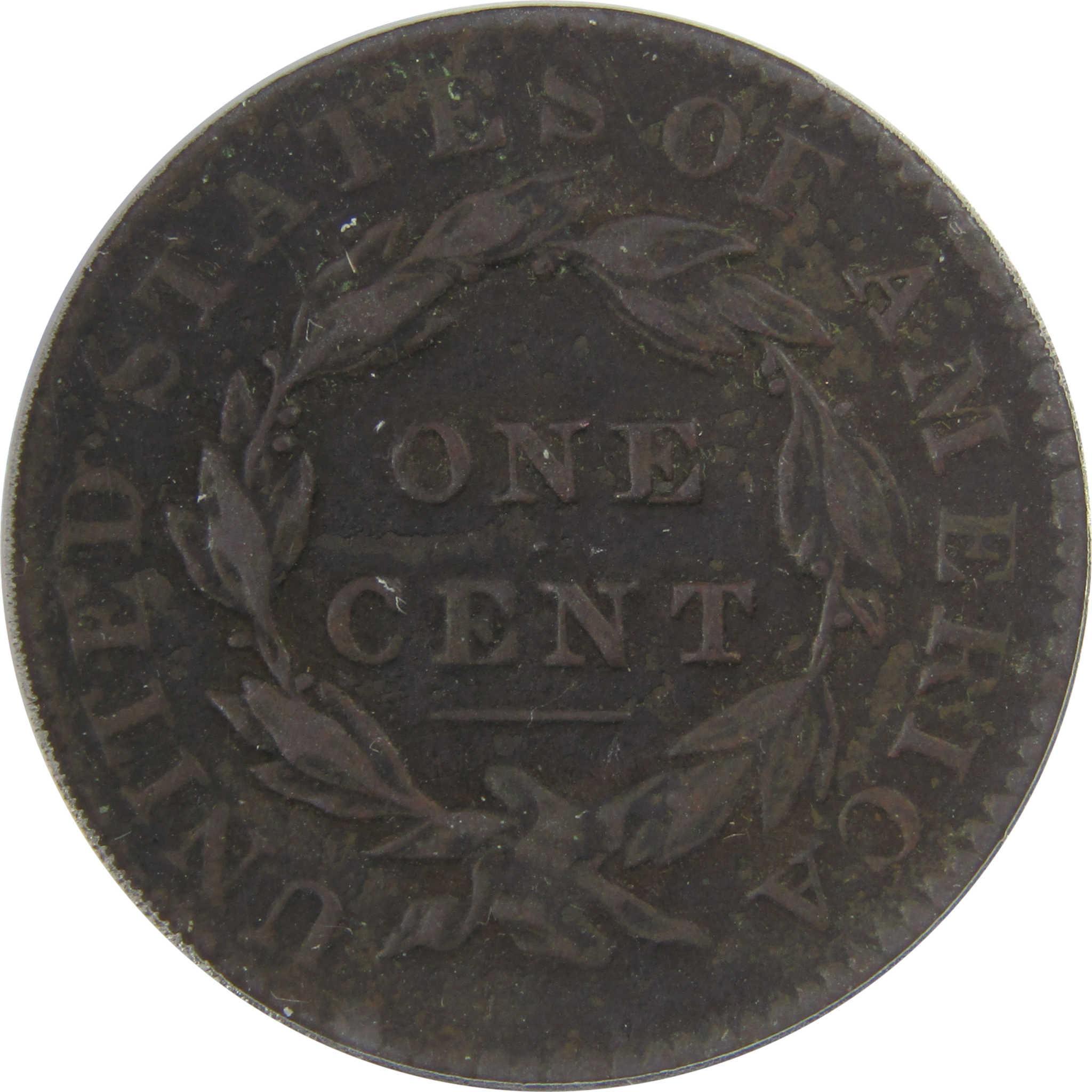 1833 Coronet Head Large Cent EF 40 Details ANACS Copper SKU:CPC1142