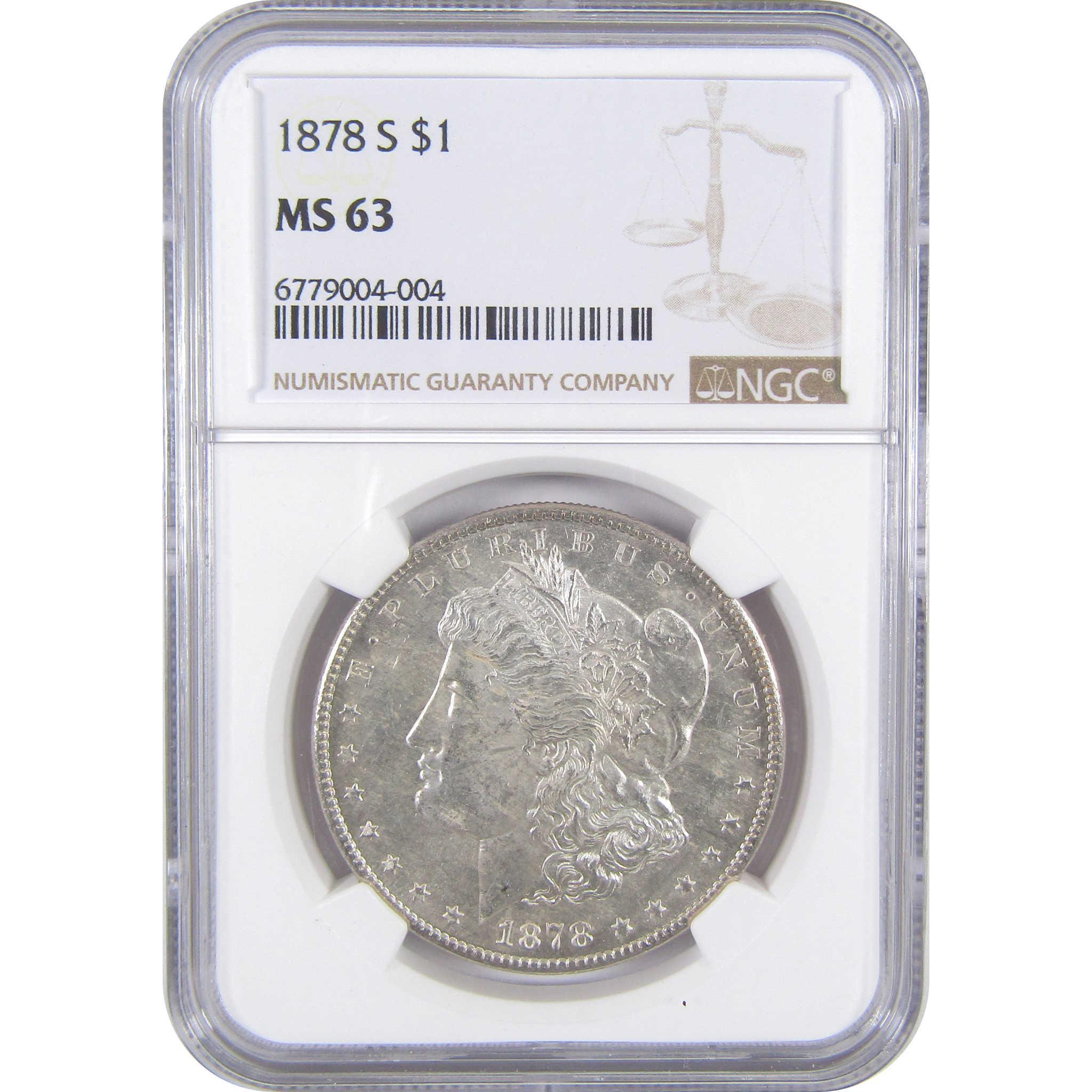 1878 S Morgan Dollar MS 63 NGC Silver Uncirculated $1 Coin SKU:I17734 - Morgan coin - Morgan silver dollar - Morgan silver dollar for sale - Profile Coins & Collectibles