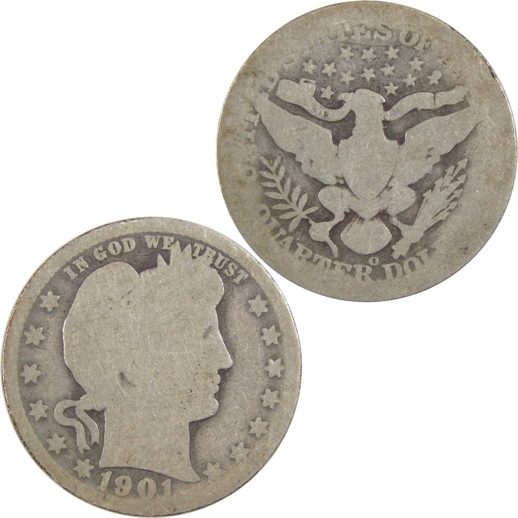 1901 O Barber Quarter AG About Good Silver 25c Coin SKU:I18133