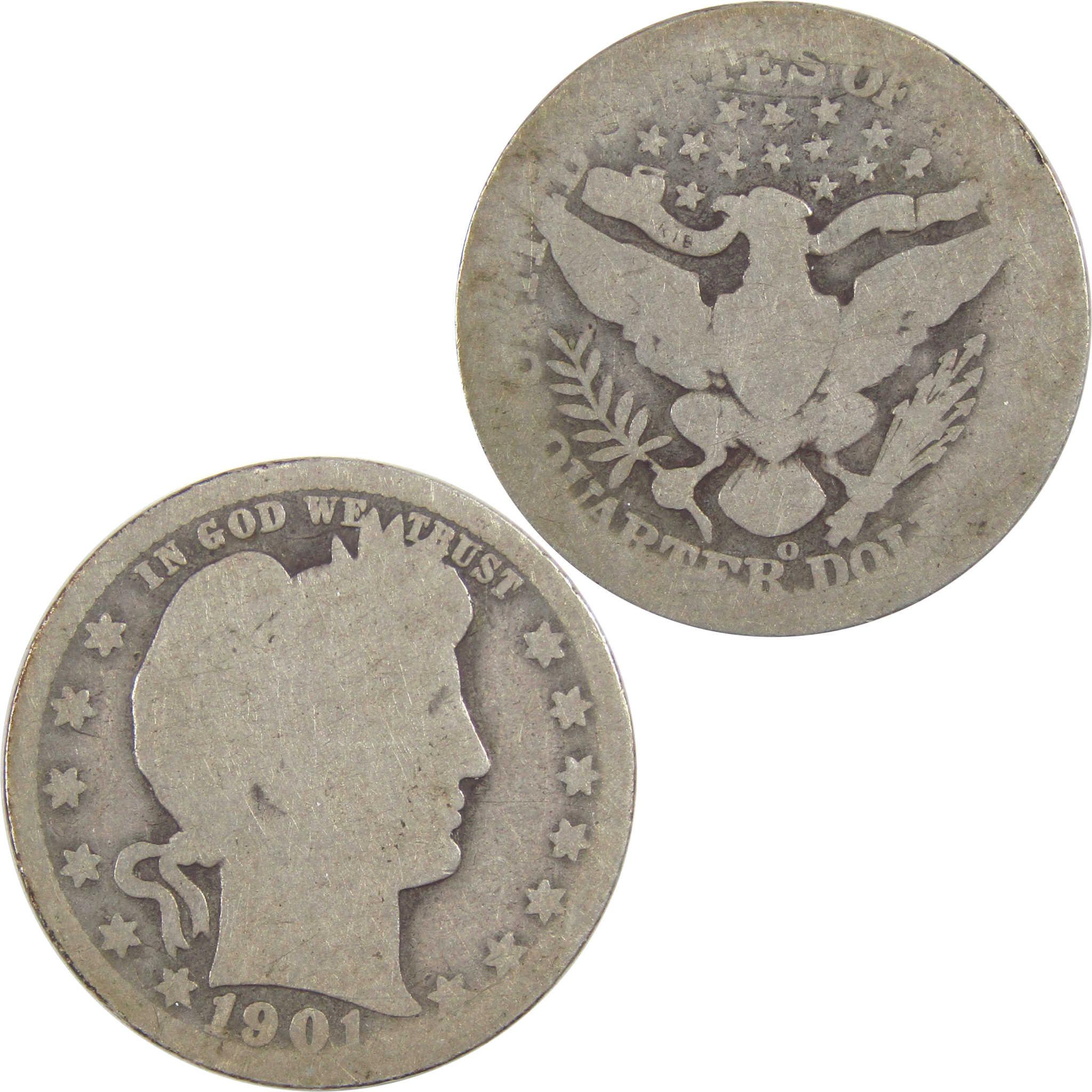 1901 O Barber Quarter AG About Good Silver 25c Coin SKU:I18133