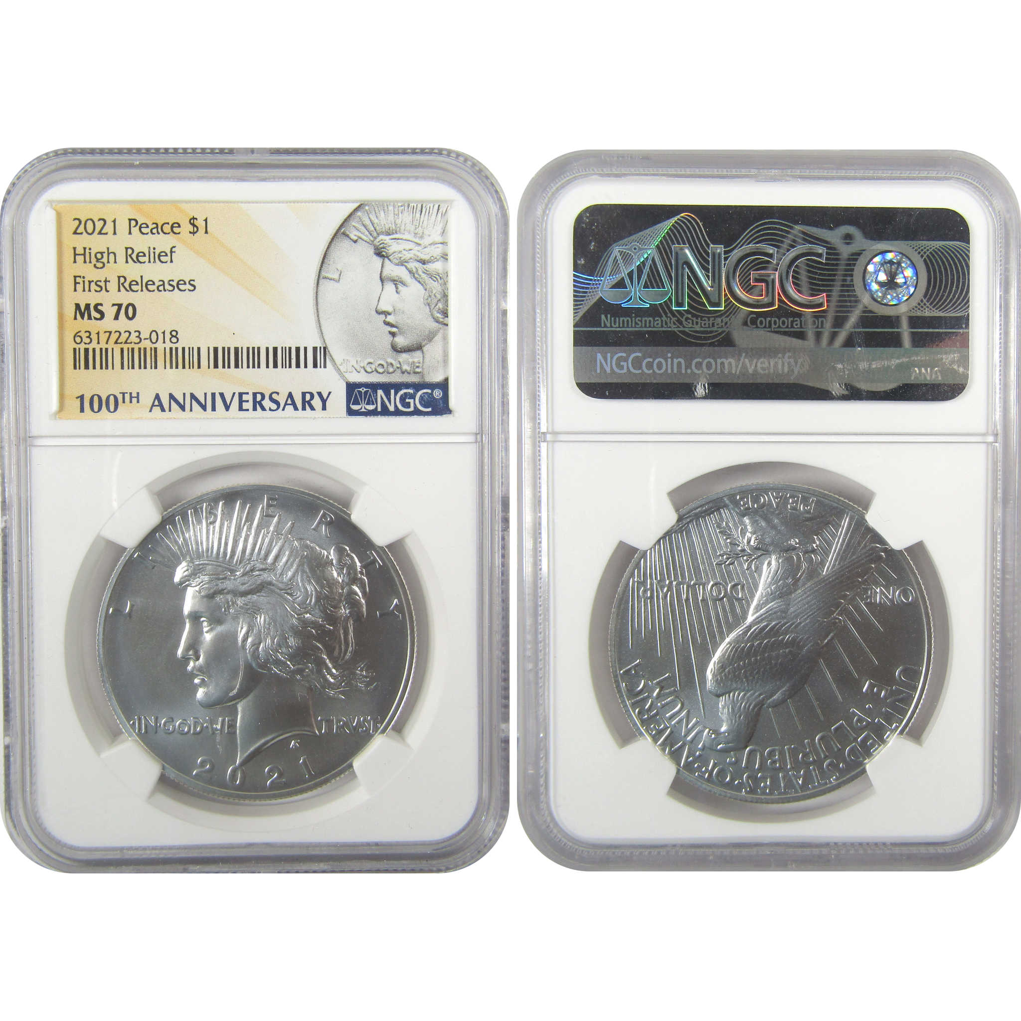 2021 Morgan & Peace Dollar 6 Coin Set MS 70 NGC 1st Release SKU:I19699