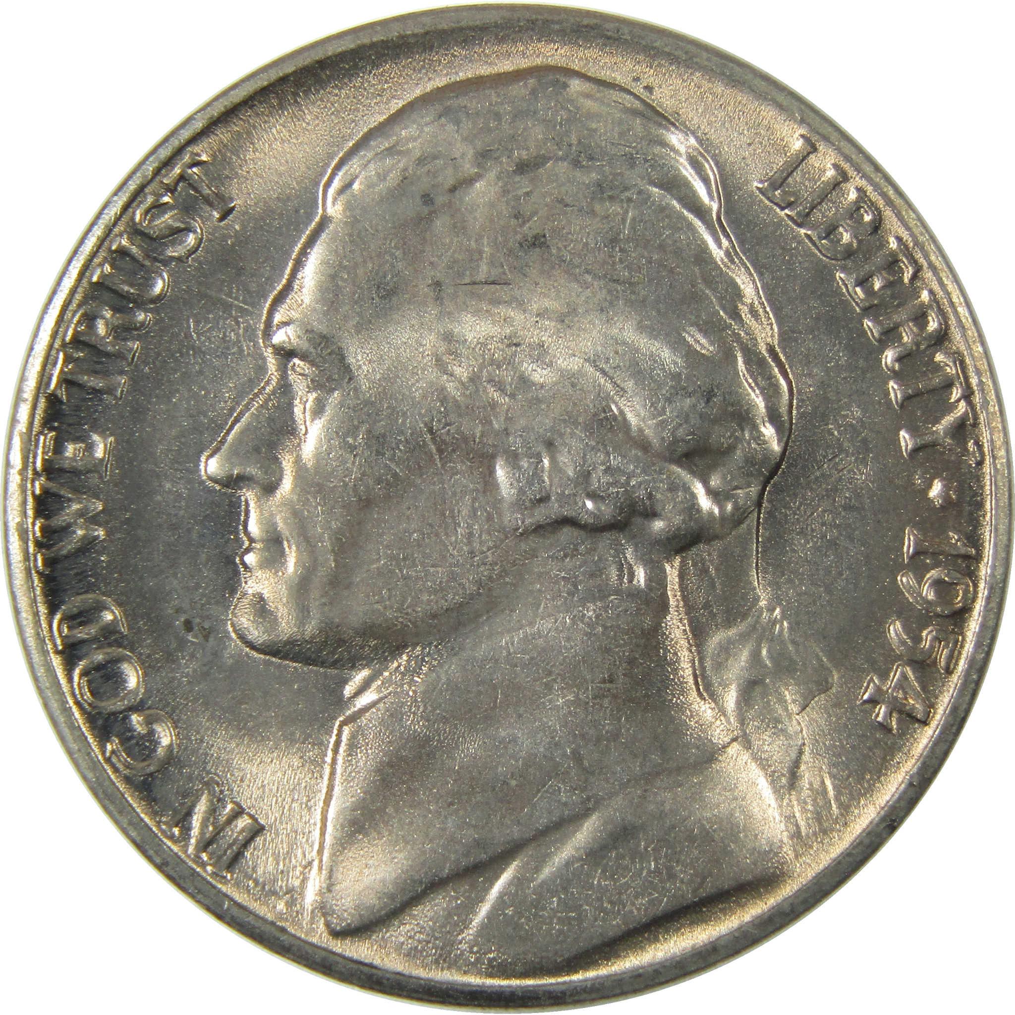 1954 S Jefferson Nickel Uncirculated Mint State 5c Coin Collectible