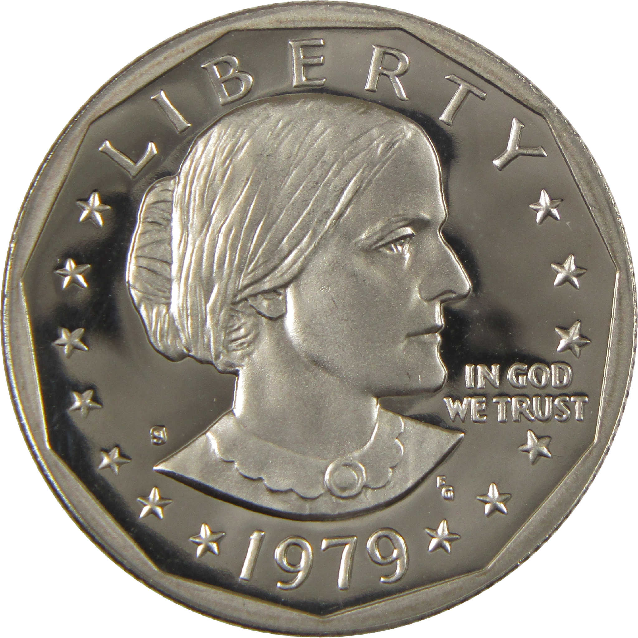 1979 S Type 1 Filled S Susan B Anthony Dollar Choice Proof Clad SBA