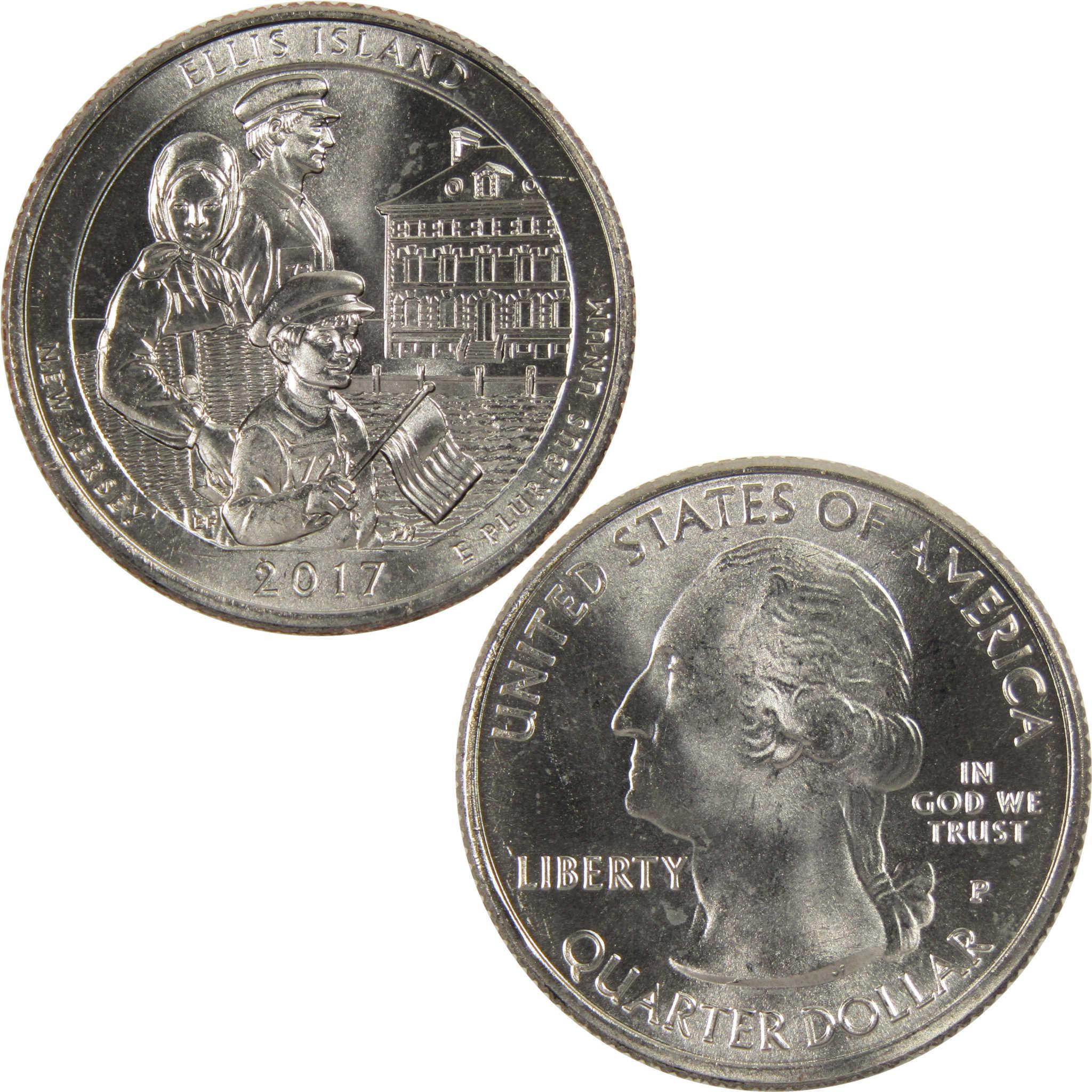 2017 P Ellis Island National Park Quarter BU Uncirculated Clad Coin