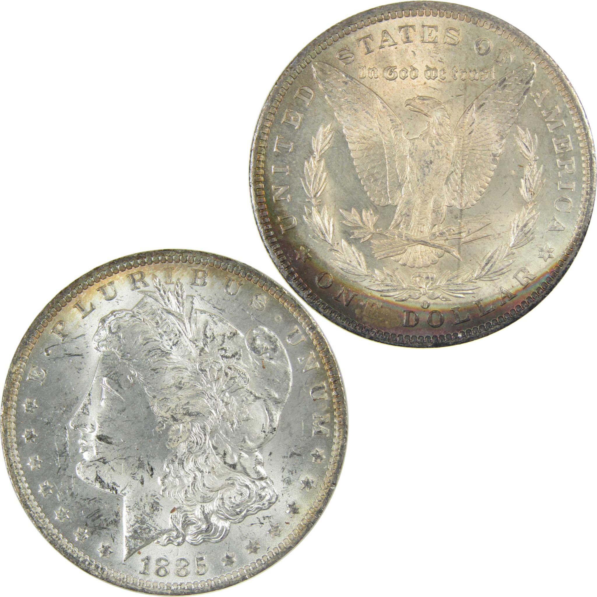 1885 O Morgan Silver Dollar Uncirculated $1 Coin Toned SKU:I27486