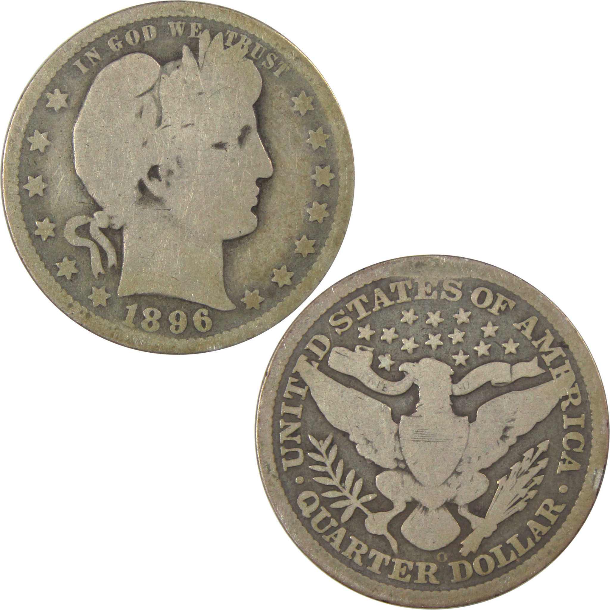 1896 O Barber Quarter AG About Good Silver 25c Coin SKU:I21869