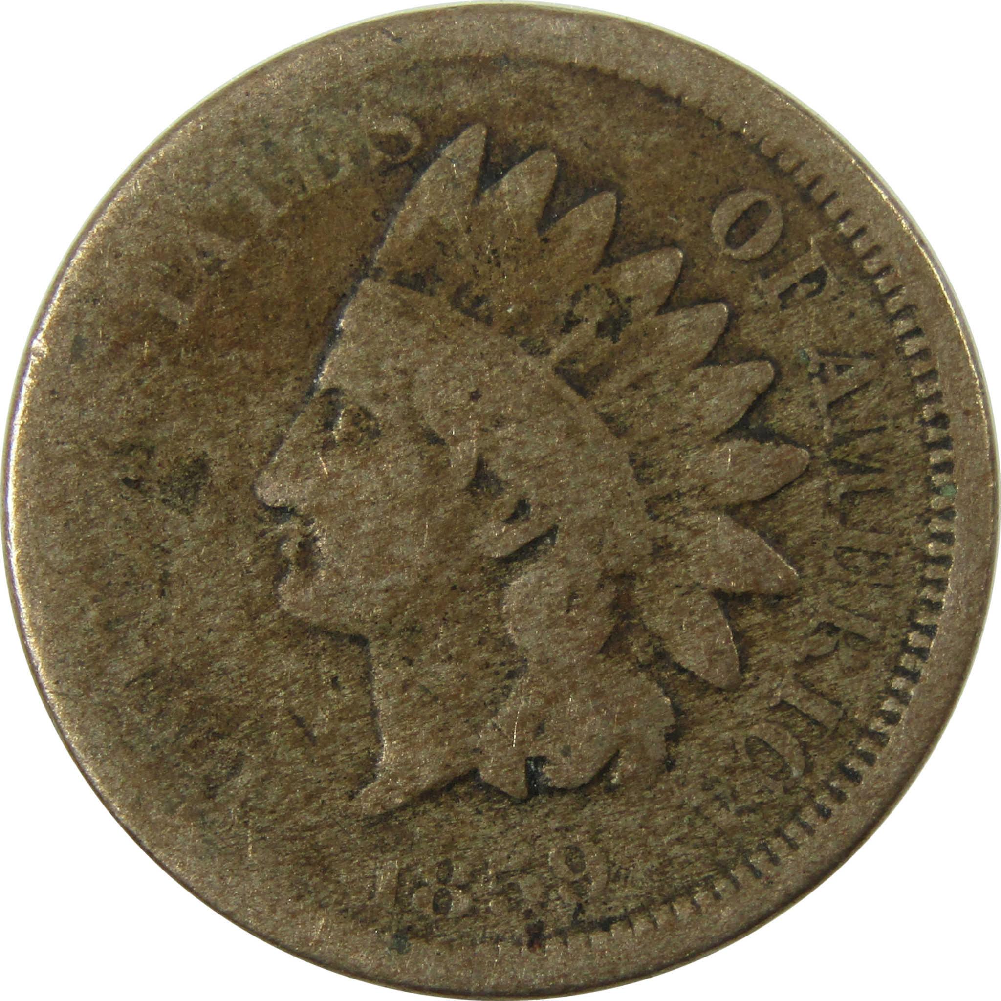 1859 Indian Head Cent AG About Good Penny 1c Coin SKU:CP1317