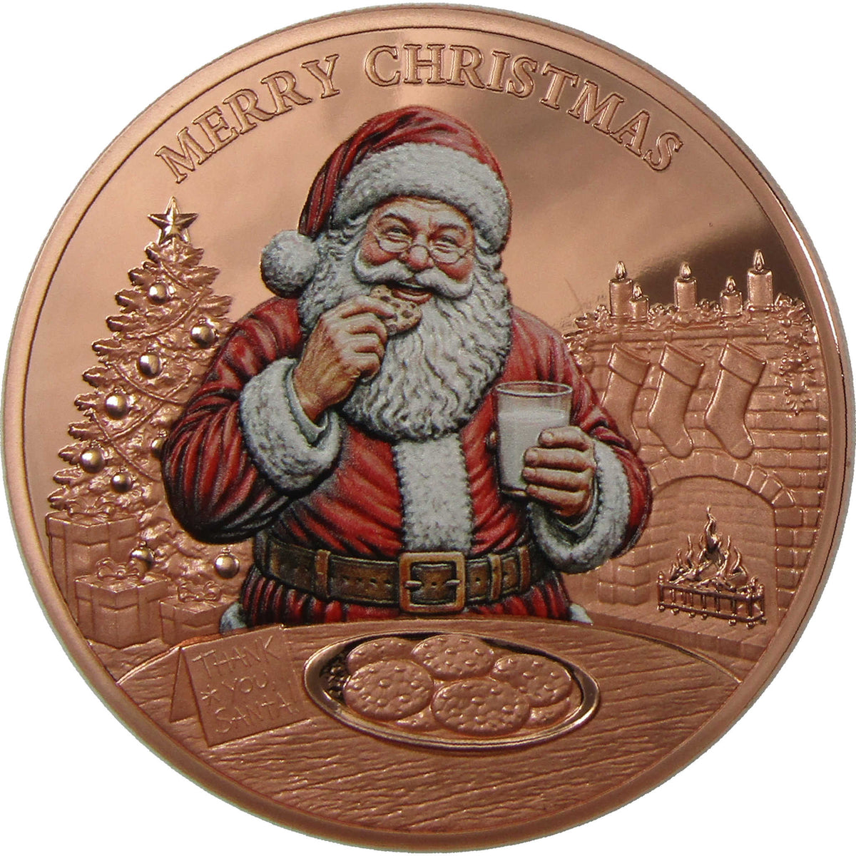 2026 Cameroon 5 oz Copper Merry Christmas Santa Milk and Cookies BU