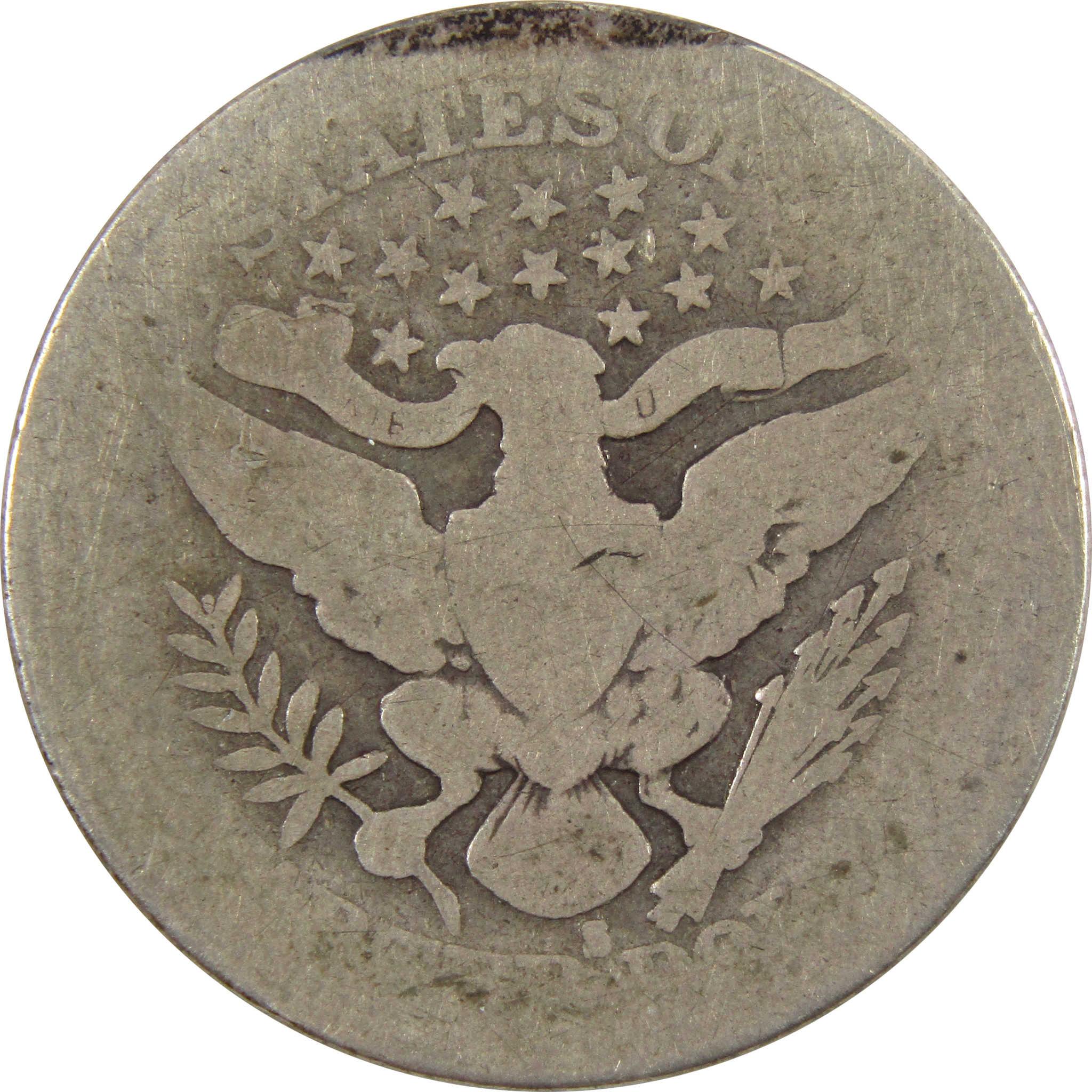 1914 S Barber Quarter AG About Good Silver 25c Coin SKU:I10945