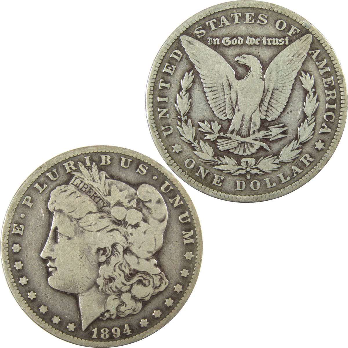 1894 S Morgan Silver Dollar VG Very Good $1 Coin SKU:CP1704