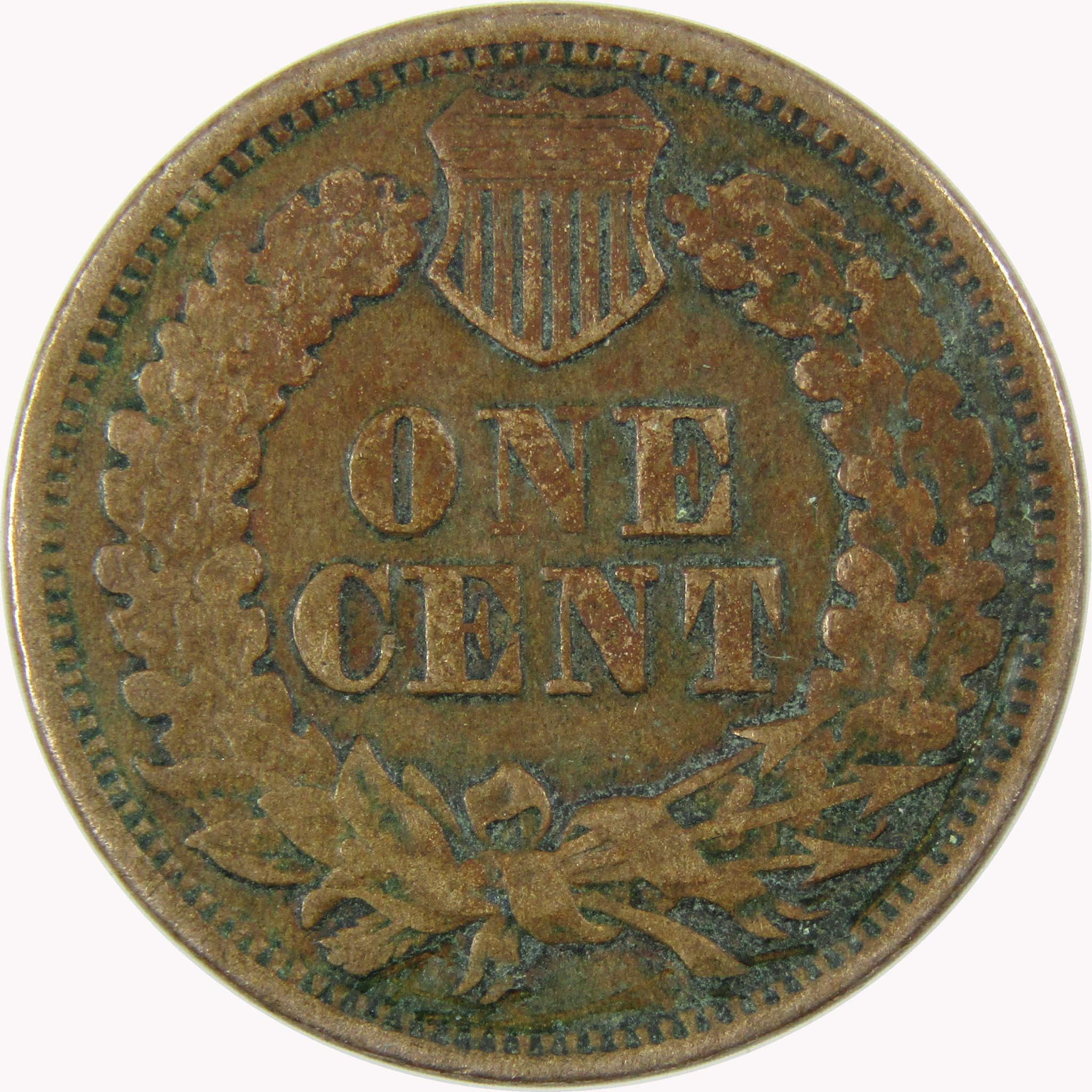 1863 Indian Head Cent F Fine Penny 1c Coin SKU:CP1109