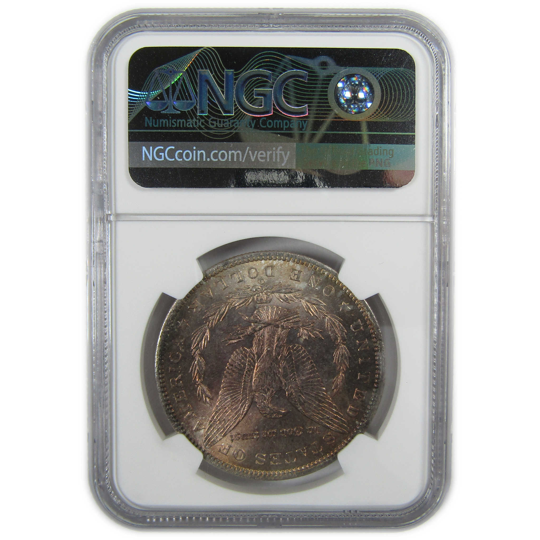 1885 O Morgan Silver Dollar MS 63 NGC Toned Reverse SKU:CP386