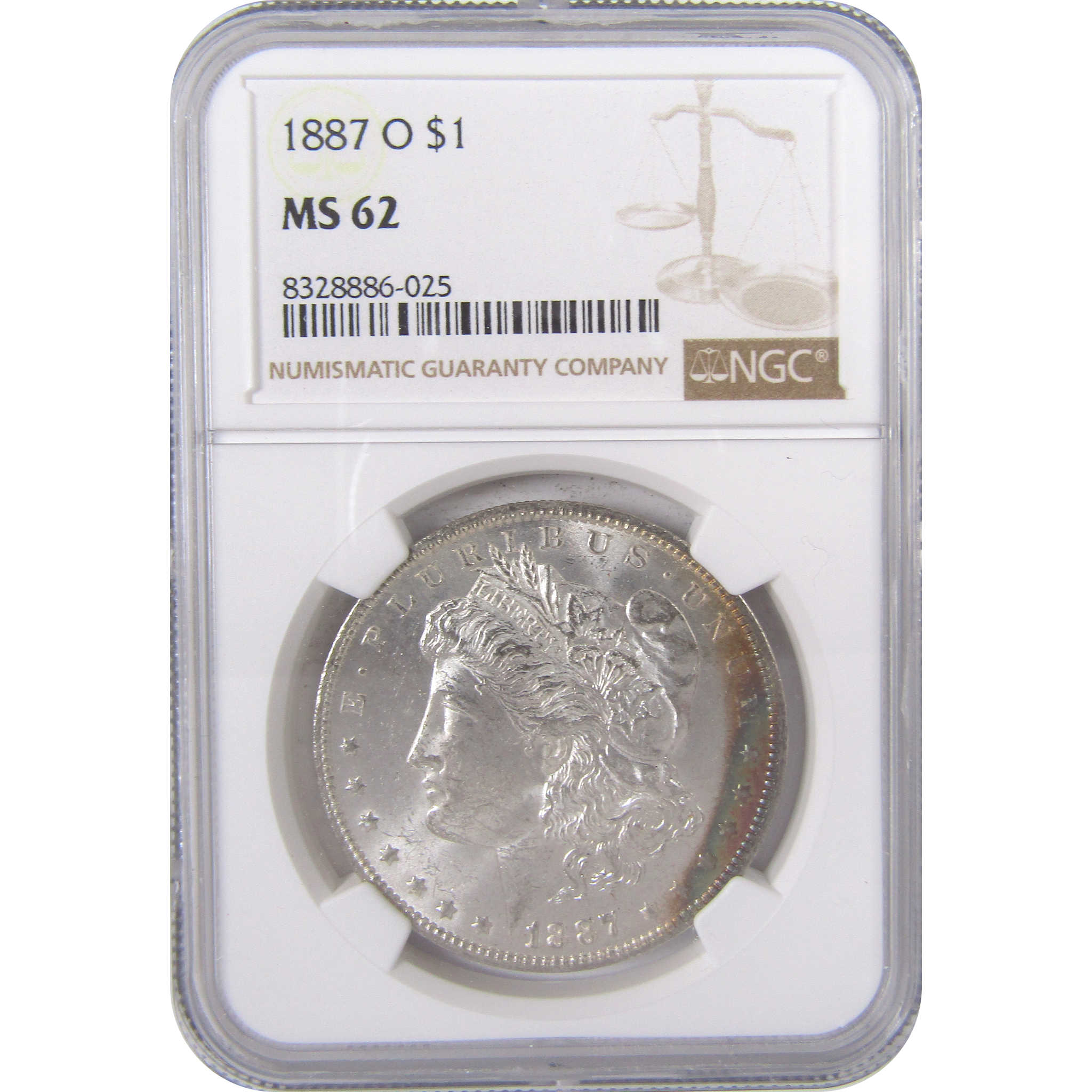 1887 O Morgan Dollar MS 62 NGC Silver Uncirculated Toned SKU:I18841