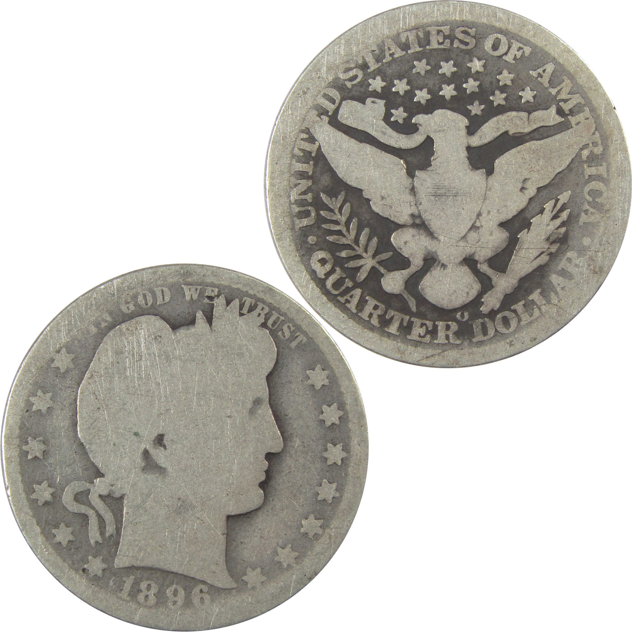 1896 O Barber Quarter AG About Good Silver 25c Coin SKU:I21878