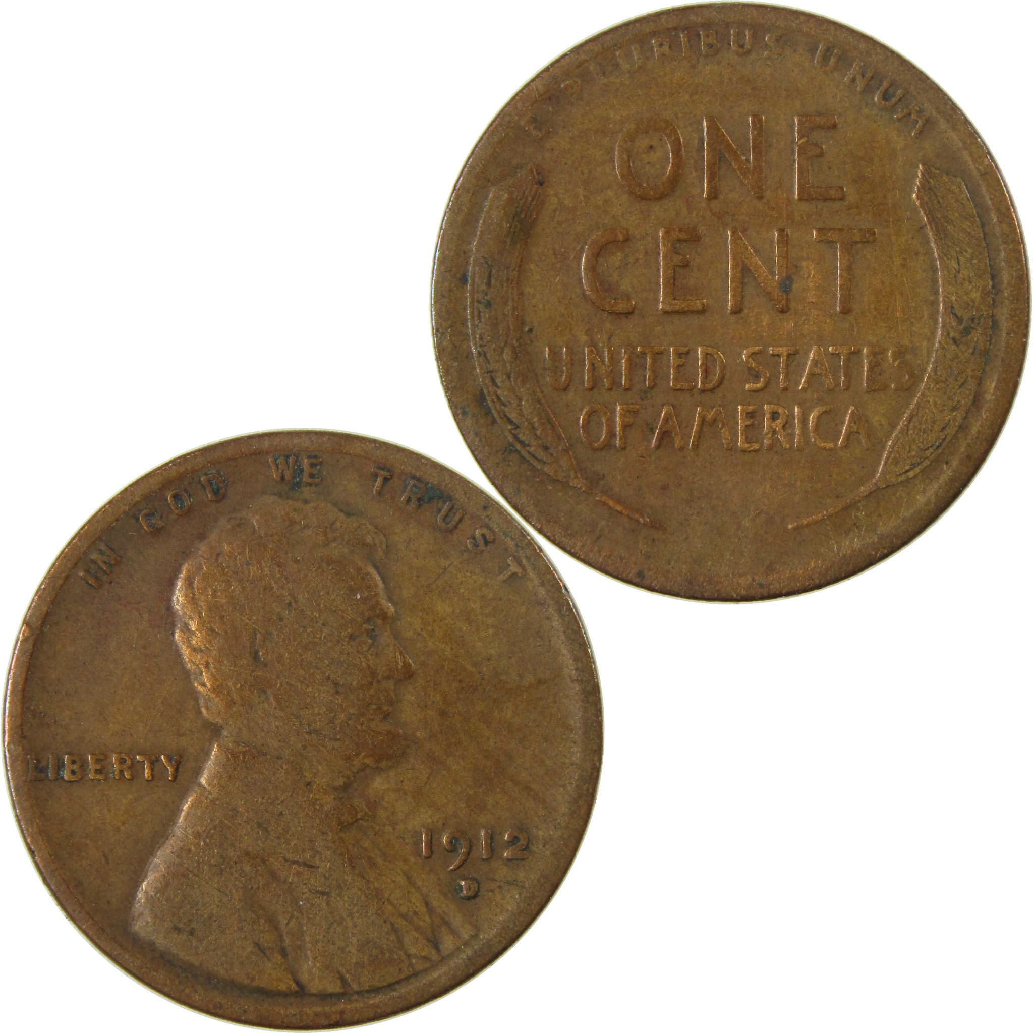 1912 D Lincoln Wheat Cent G Good Details Penny 1c Coin SKU:I26852