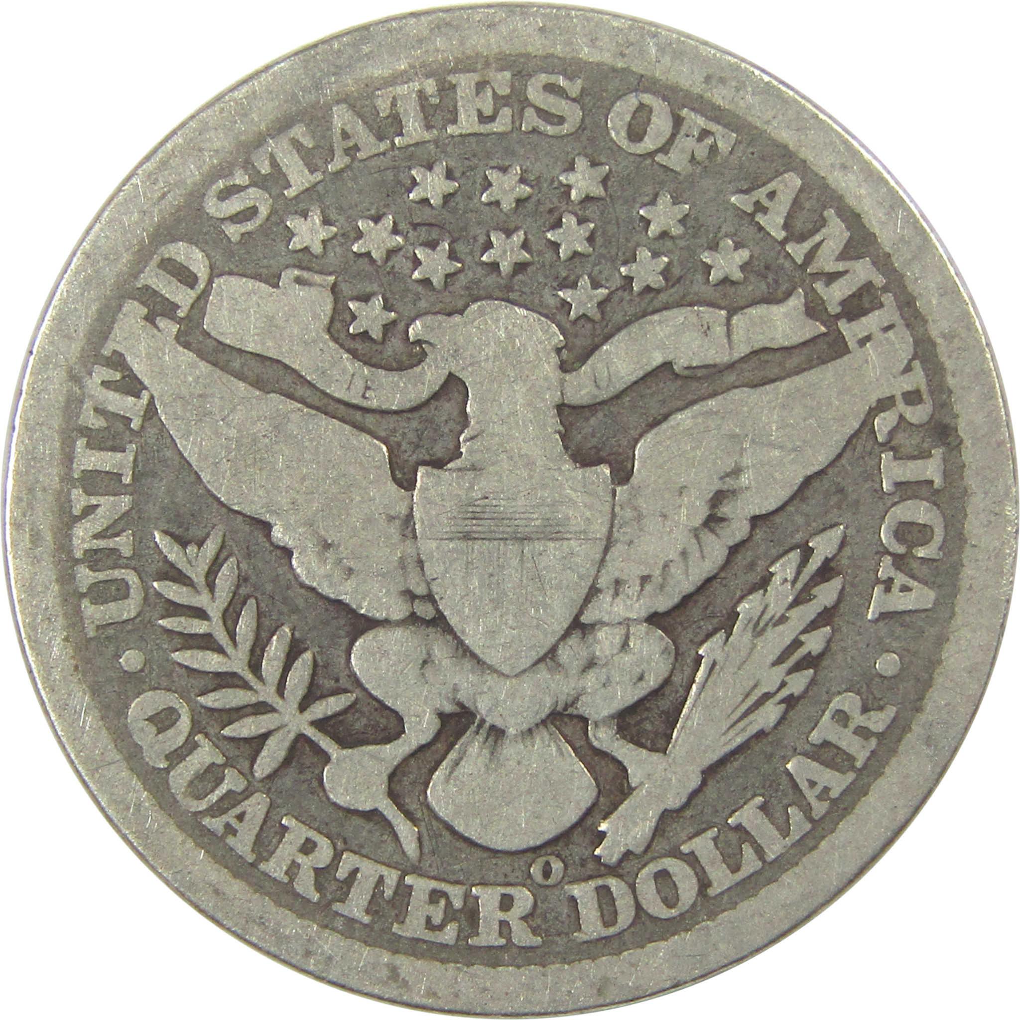 1896 O Barber Quarter G Good Silver 25c Coin SKU:I21856