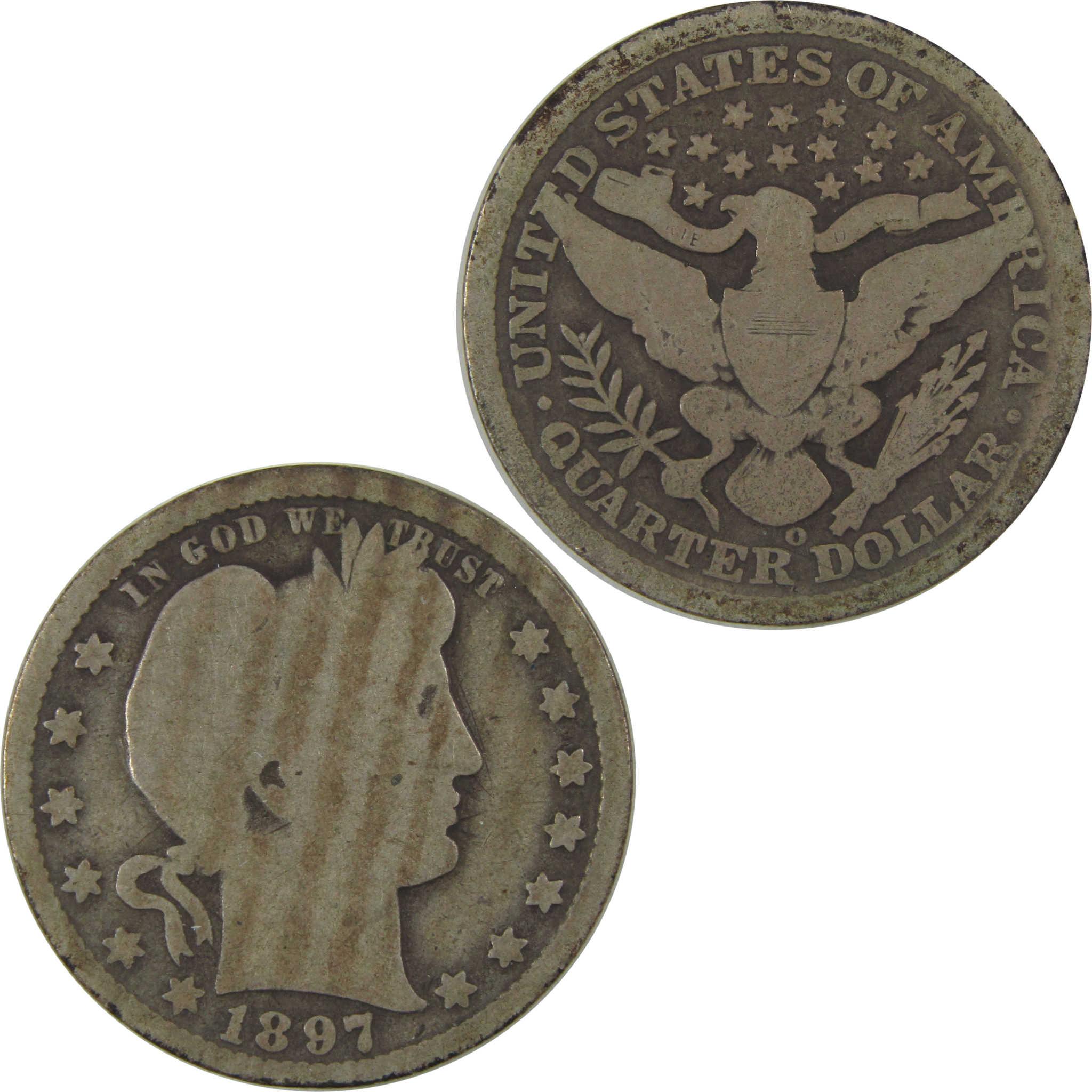 1897 O Barber Quarter G Good Silver 25c Coin SKU:I20079