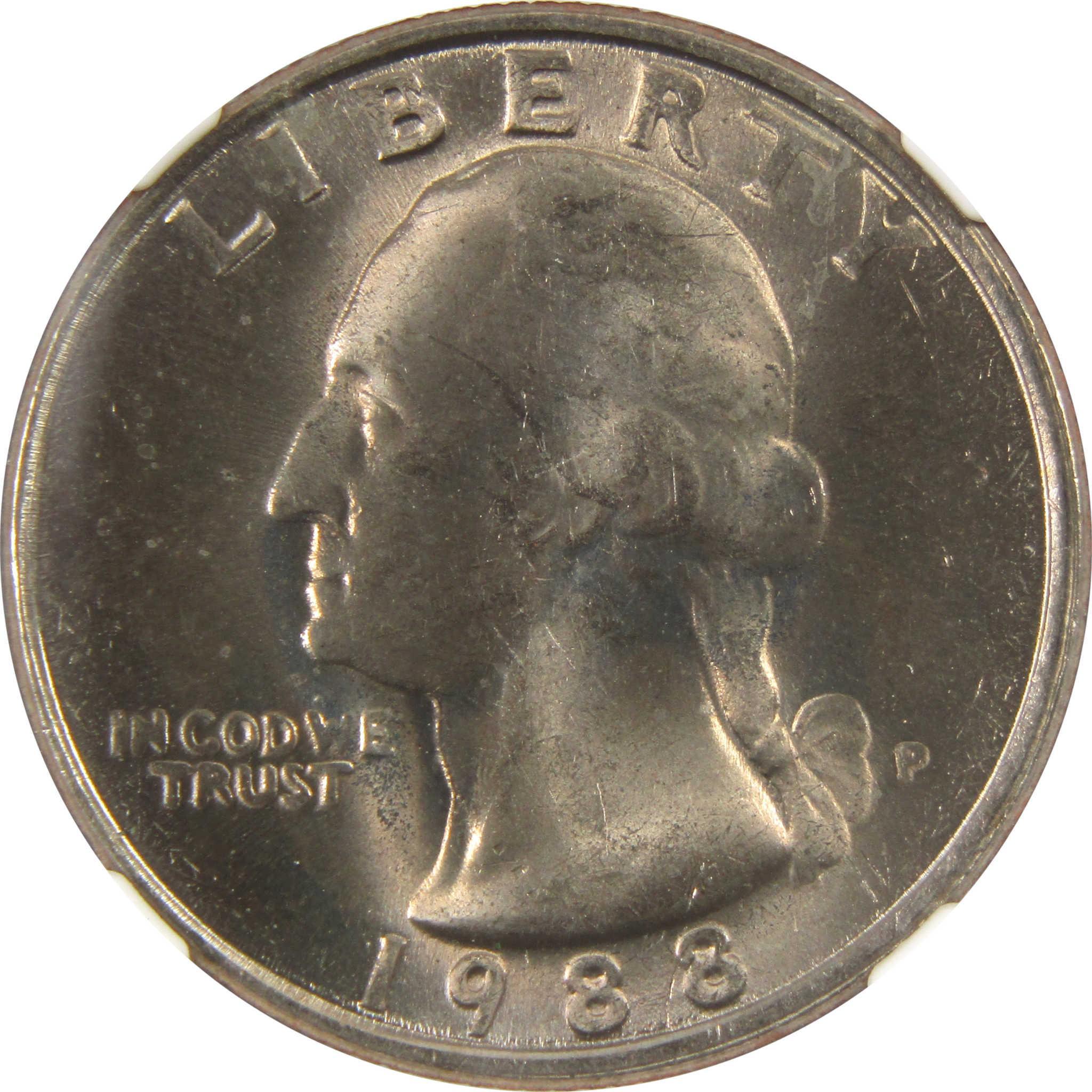 1988 P Washington Quarter MS 67 NGC Clad 25c Uncirculated SKU:I9578