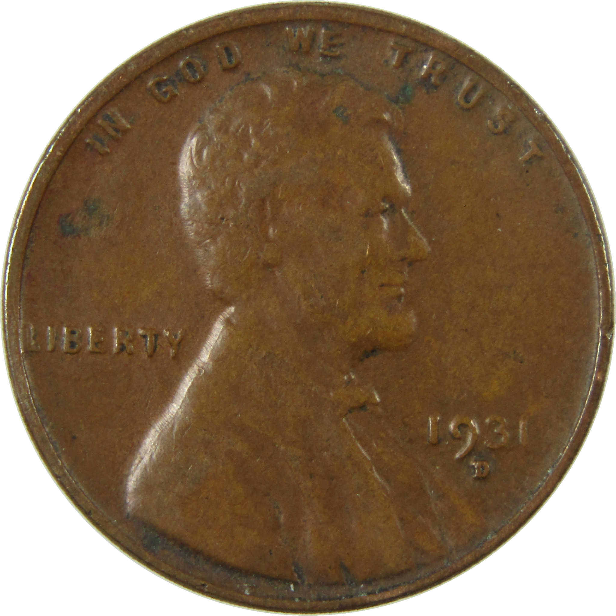 1931 D Lincoln Wheat Cent F Fine Penny 1c Coin SKU:I26876