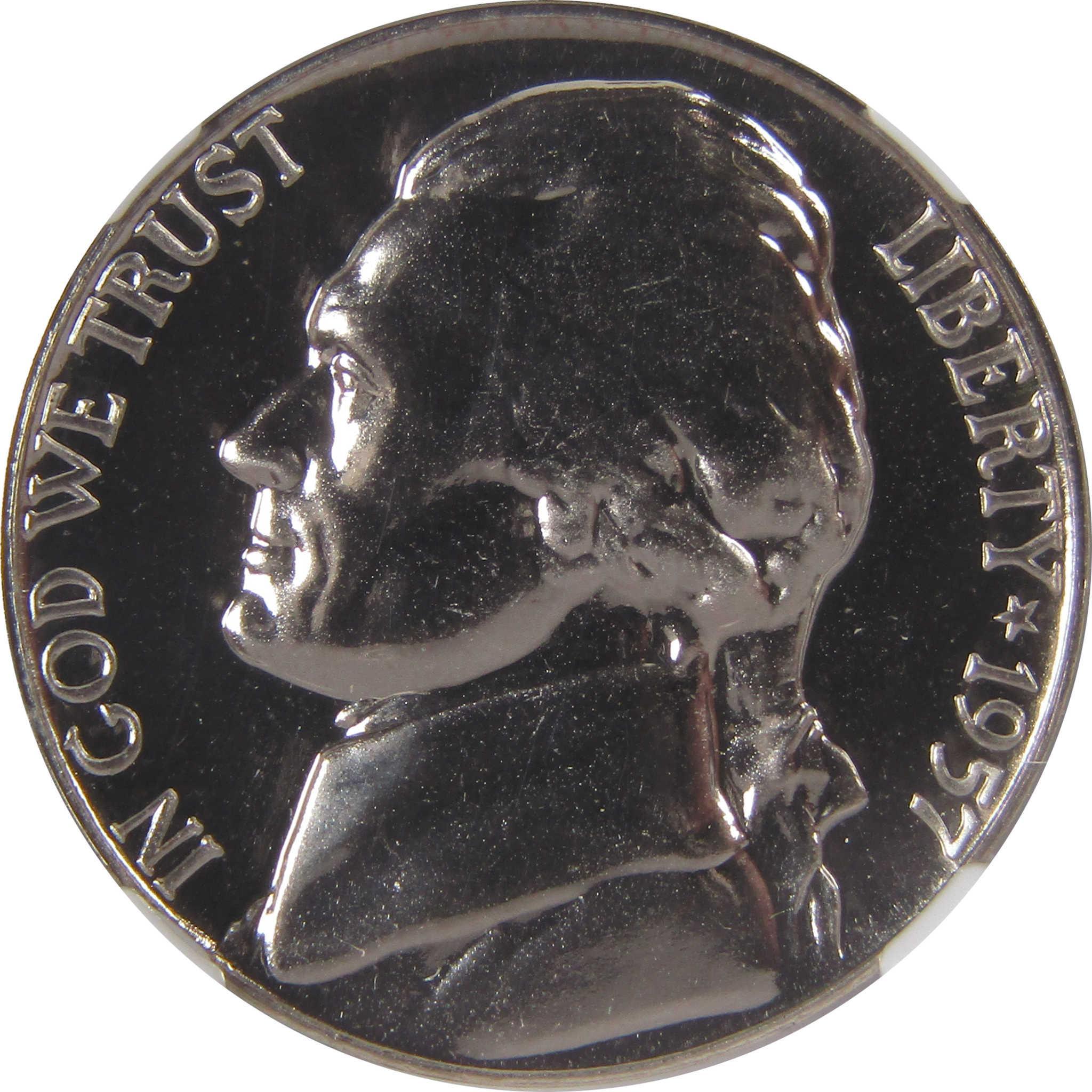 1957 Jefferson Nickel PF 68 NGC Proof 5c Coin SKU:CPC0158