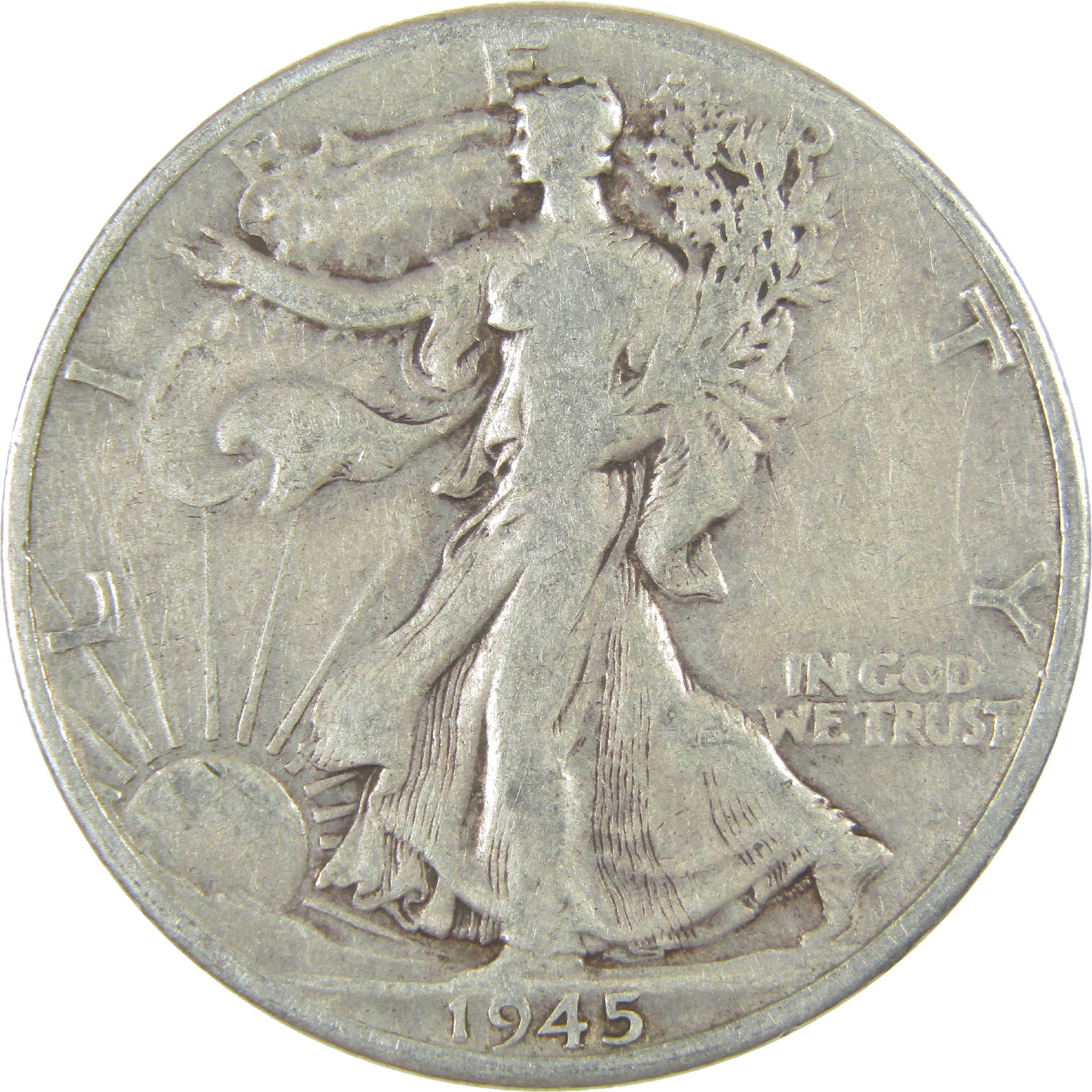 1945 D Liberty Walking Half Dollar G Good Silver 50c Coin