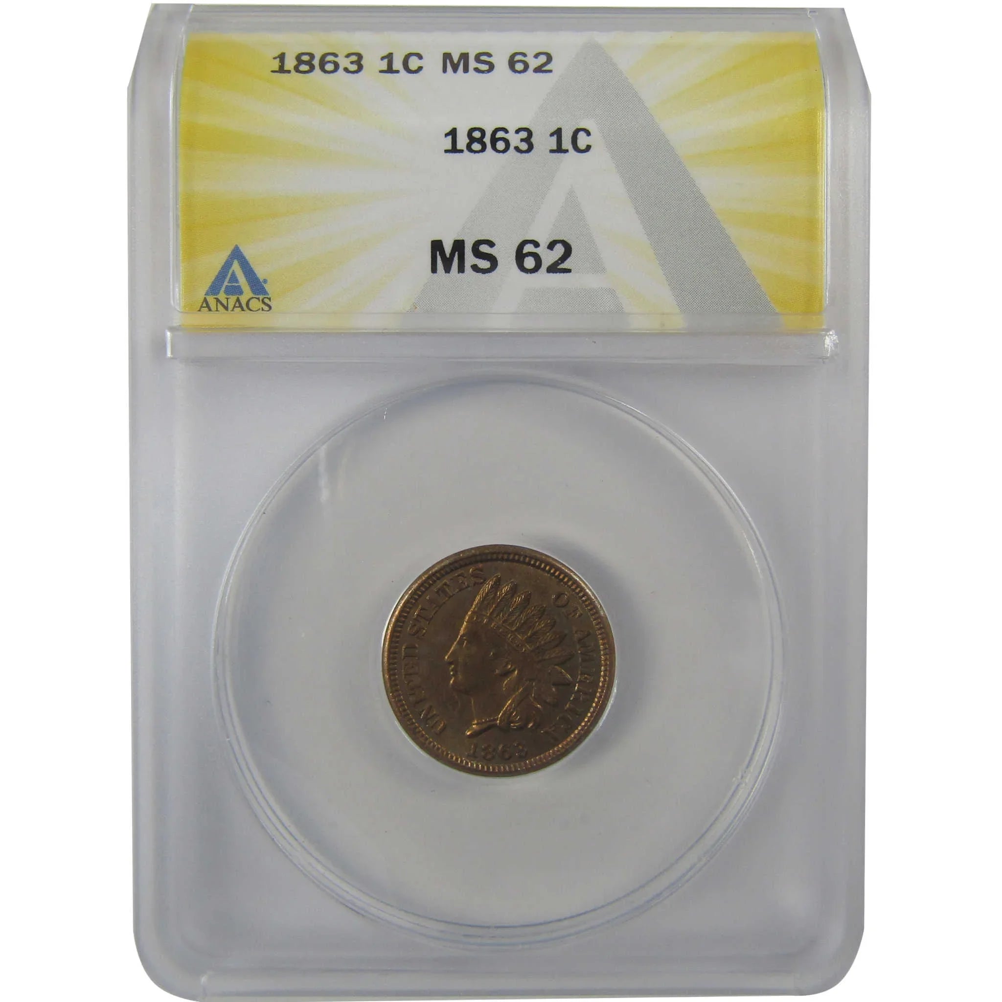 1863 Indian Head Cent MS 62 ANACS Penny Uncirculated SKU:I24902