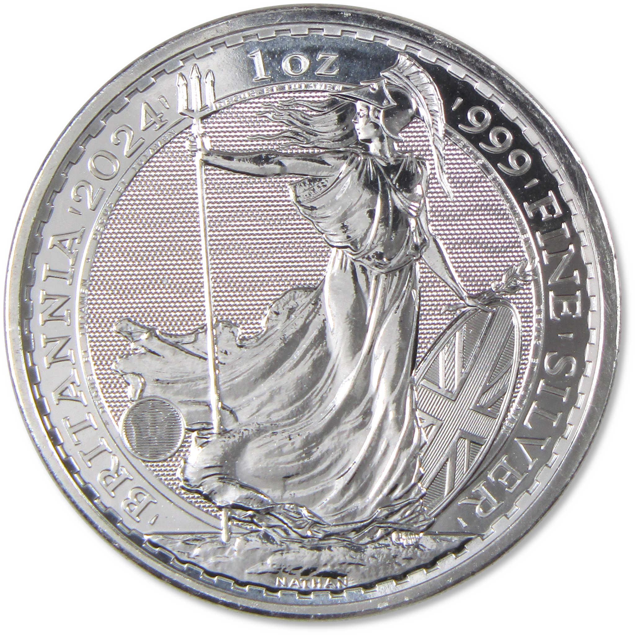 2024 UK Britannia BU Brilliant Uncirculated 1 oz .999 Silver £2 Coin