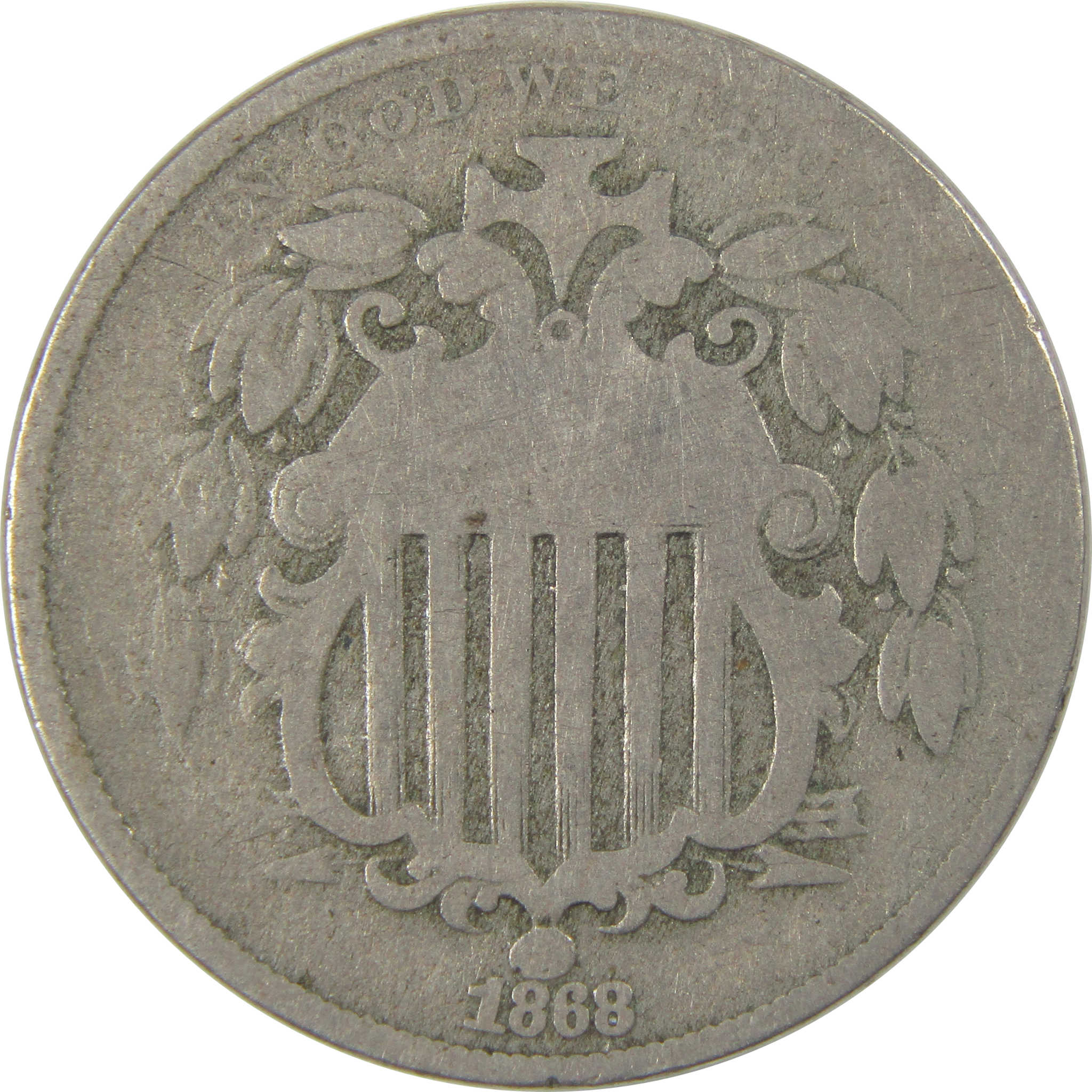 1868 Shield Nickel G Good 5c Coin SKU:I23830
