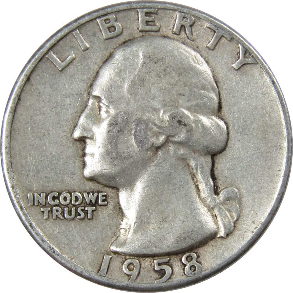 1958 Washington Quarter Circulated Silver 25c Coin Collectible
