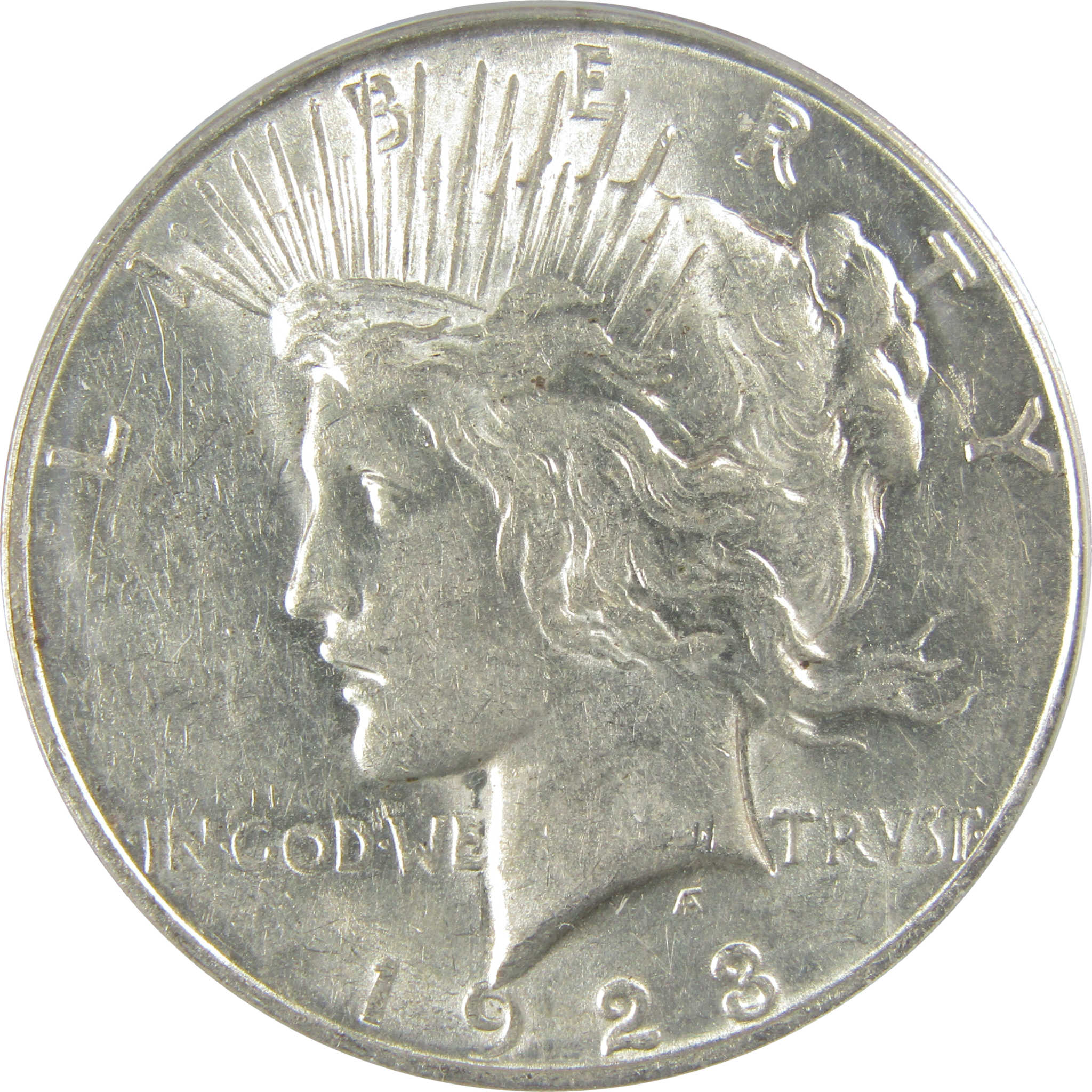 1923 D Peace Dollar AU 55 ANACS Silver $1 Coin SKU:I20734