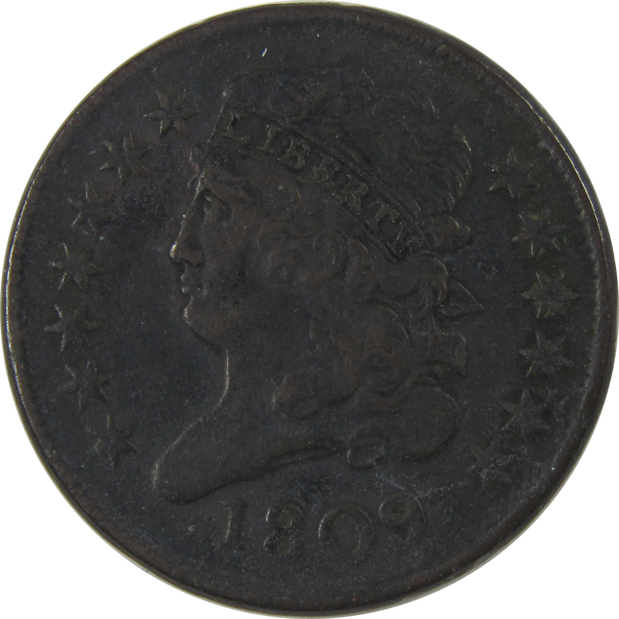 1809 Classic Head Half Cent VF Very Fine Copper SKU:I23838